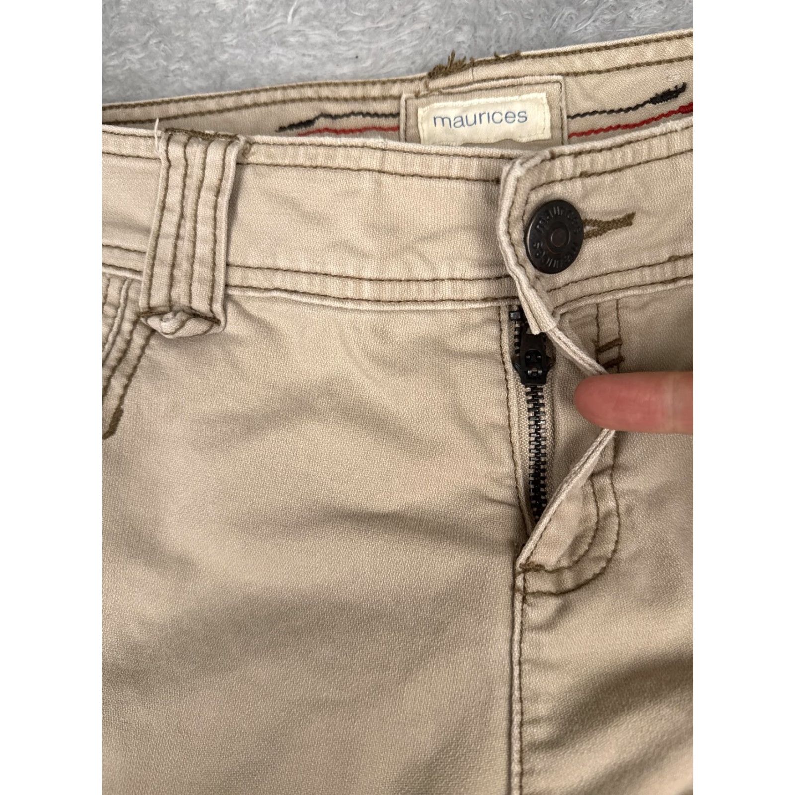 Vintage Maurices Jeans Bootcut Juniors 11 Beige Light Wash Mid Rise 100% Cotton Denim Five-Pocket Zipper 32x31 Womens 90s Cowboy Vintage No Size 32" / US 10 / IT 46 - 5 Thumbnail
