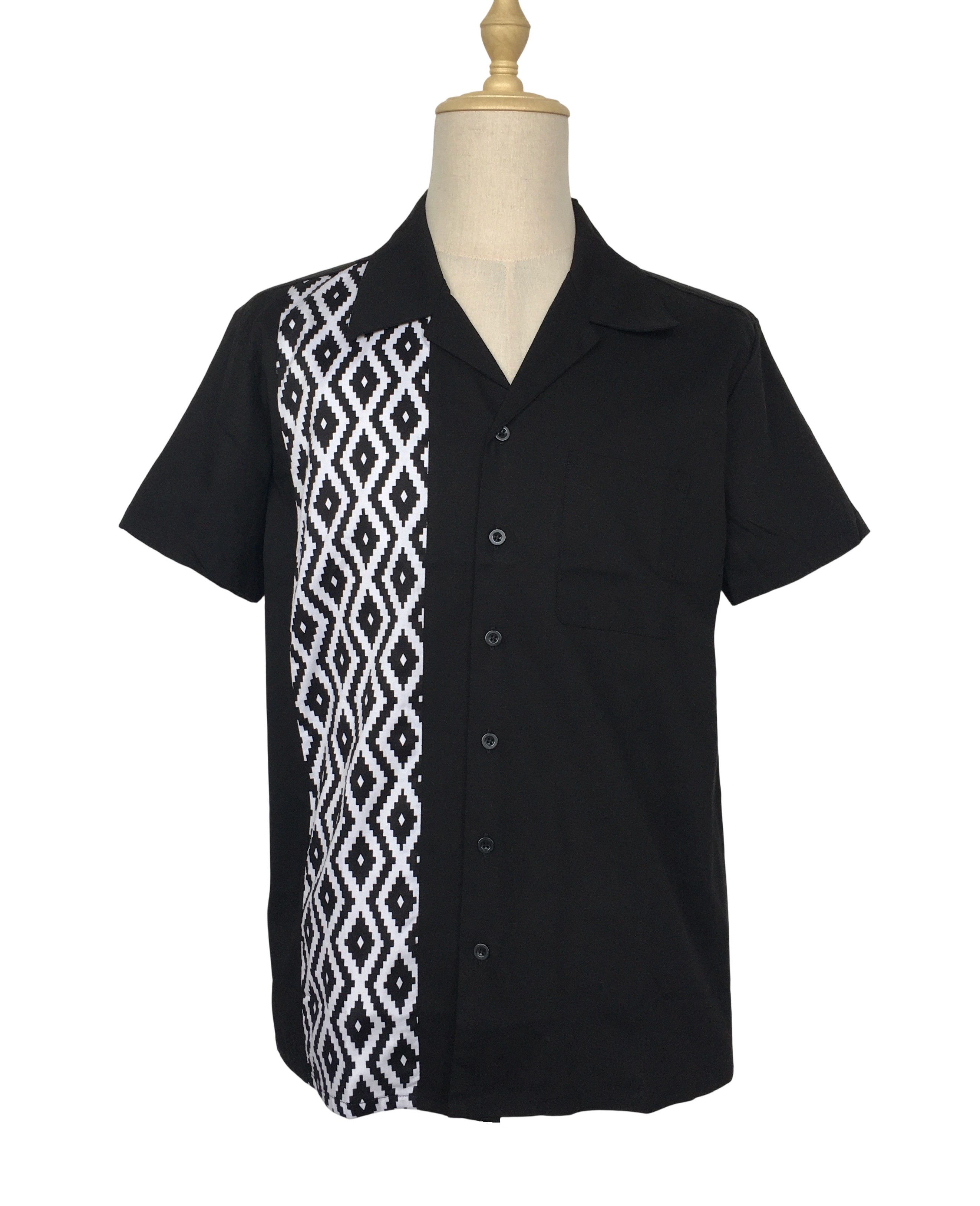 Other Black Bowling Shirts Diamond Pattern Vintage Style Size US XL / EU 56 / 4 - 1 Thumbnail