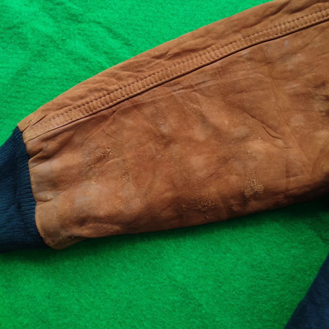 Genuine Leather × Vintage Bonzo Leather Australian made Varsity Jacket Size US XL / EU 56 / 4 - 8 Thumbnail