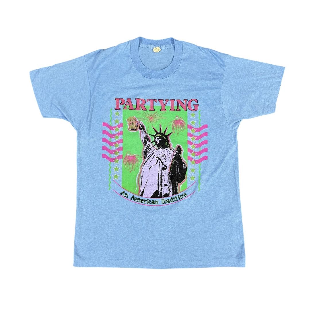 Vintage Vintage 80s Partying Liverty Tee Size US L / EU 52-54 / 3 - 1 Thumbnail