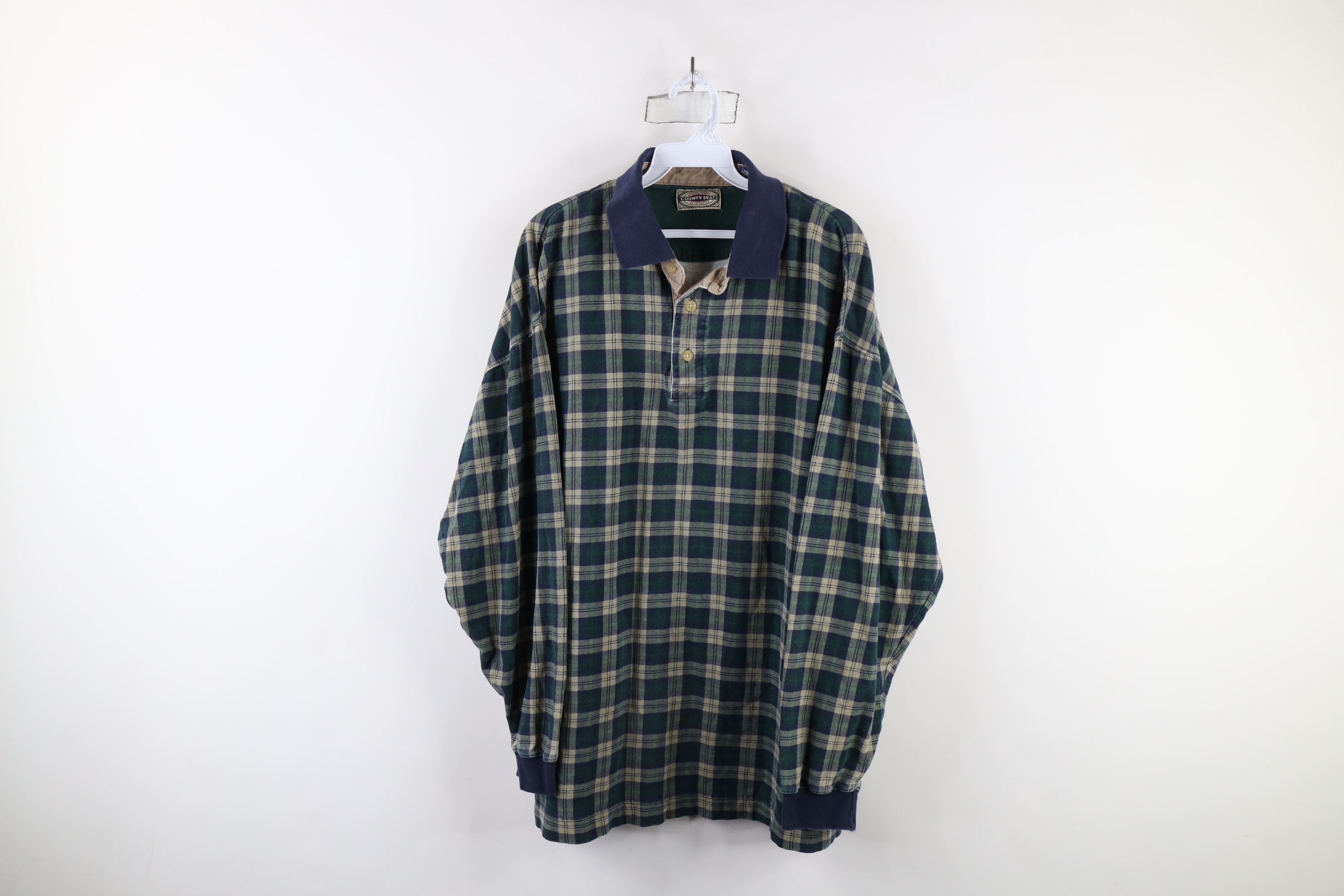 Vintage Vintage 90s Streetwear Heavyweight Long Sleeve Polo Shirt Size US XL / EU 56 / 4 - 1 Thumbnail