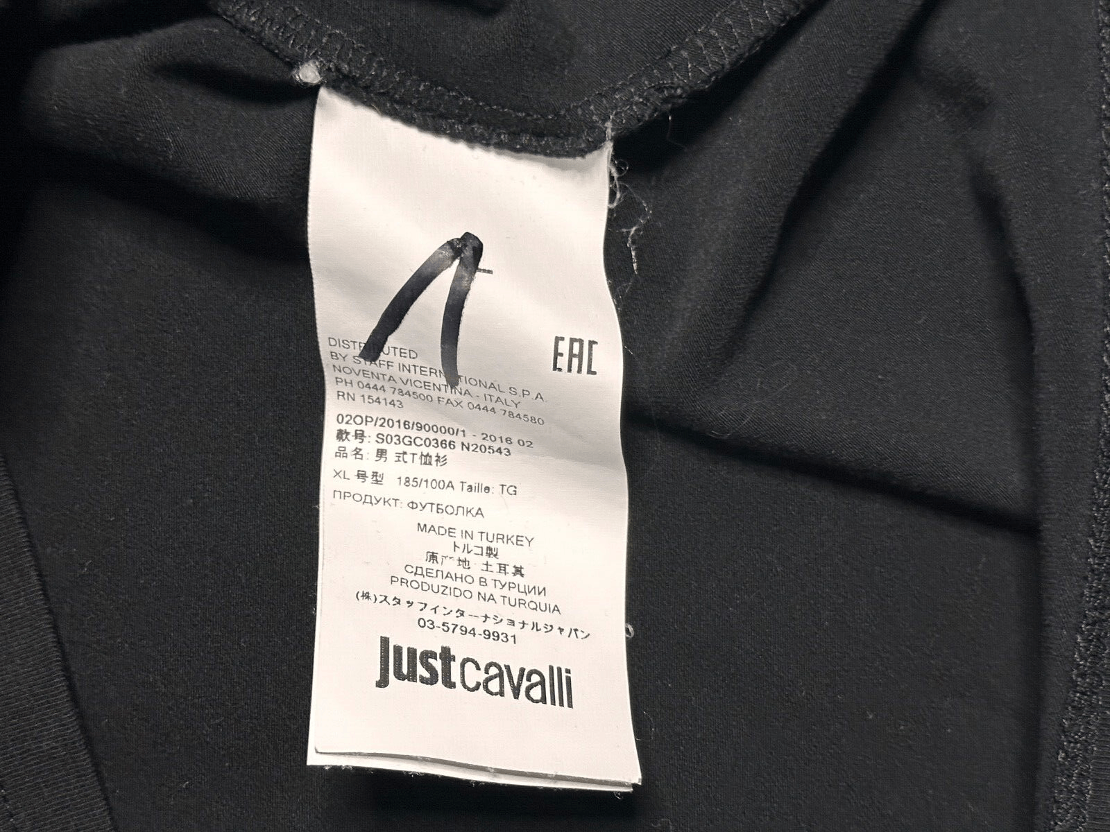 Just Cavalli Just Cavalli Logo Spell Out Graphic Tee Black Leopard Print Size US L / EU 52-54 / 3 - 5 Thumbnail