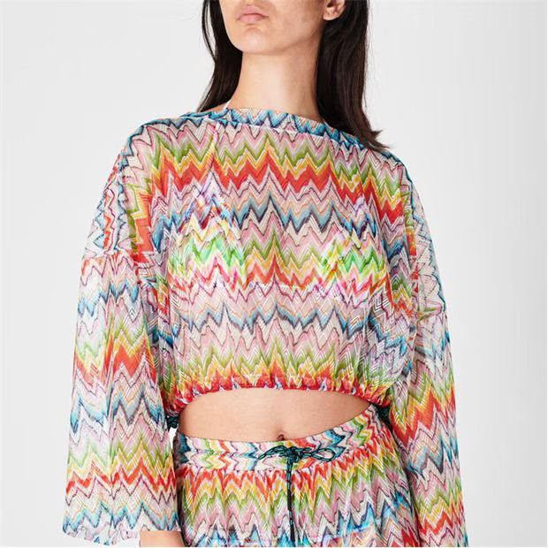 Missoni o1g2r1mq1124 Zag Crop Top in Multicolor Size M / US 6-8 / IT 42-44 - 4 Thumbnail