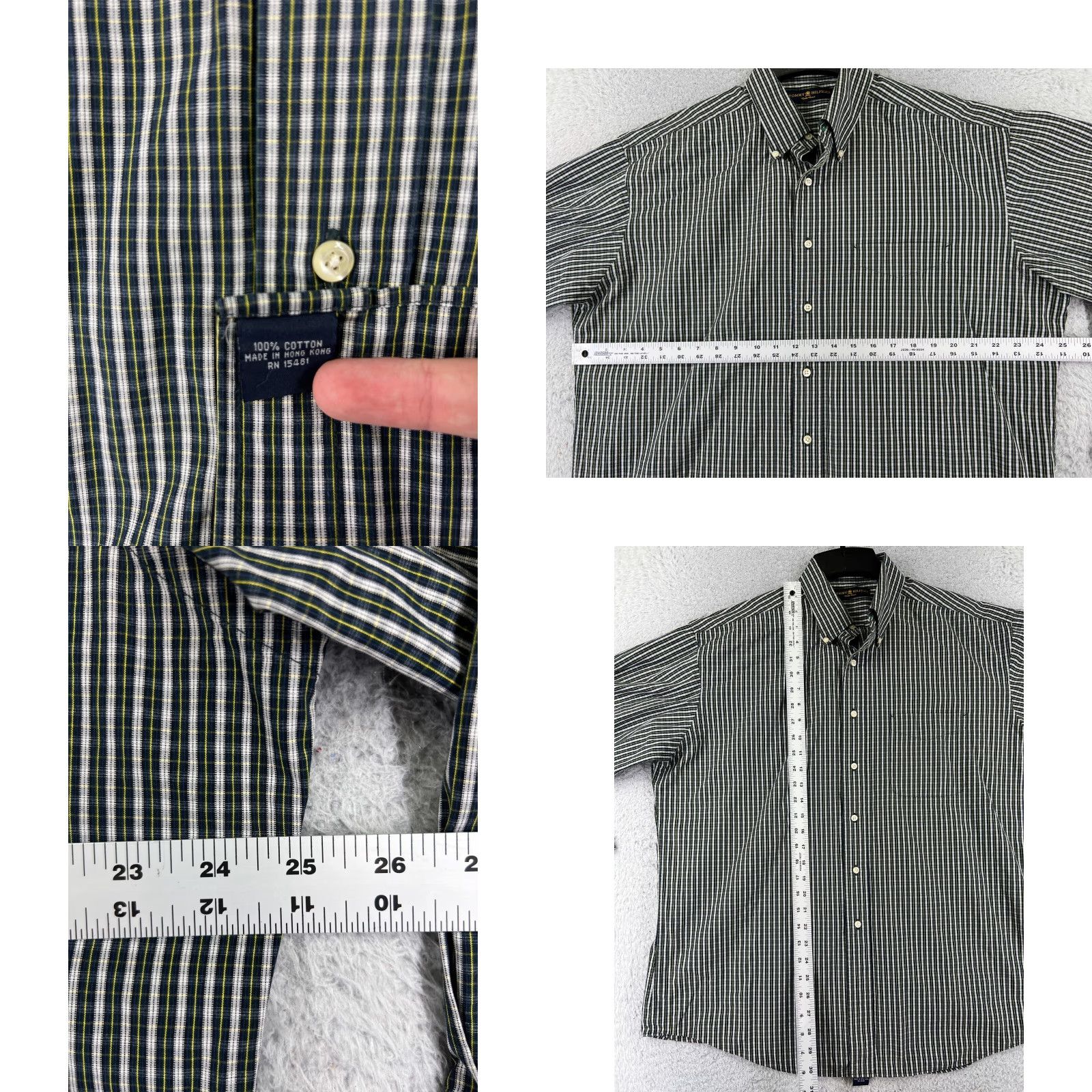 Tommy Hilfiger VINTAGE Tommy Hilfiger Shirt Men XL Blue Yellow Stripe Button Up Cotton Size US XL / EU 56 / 4 - 8 Thumbnail