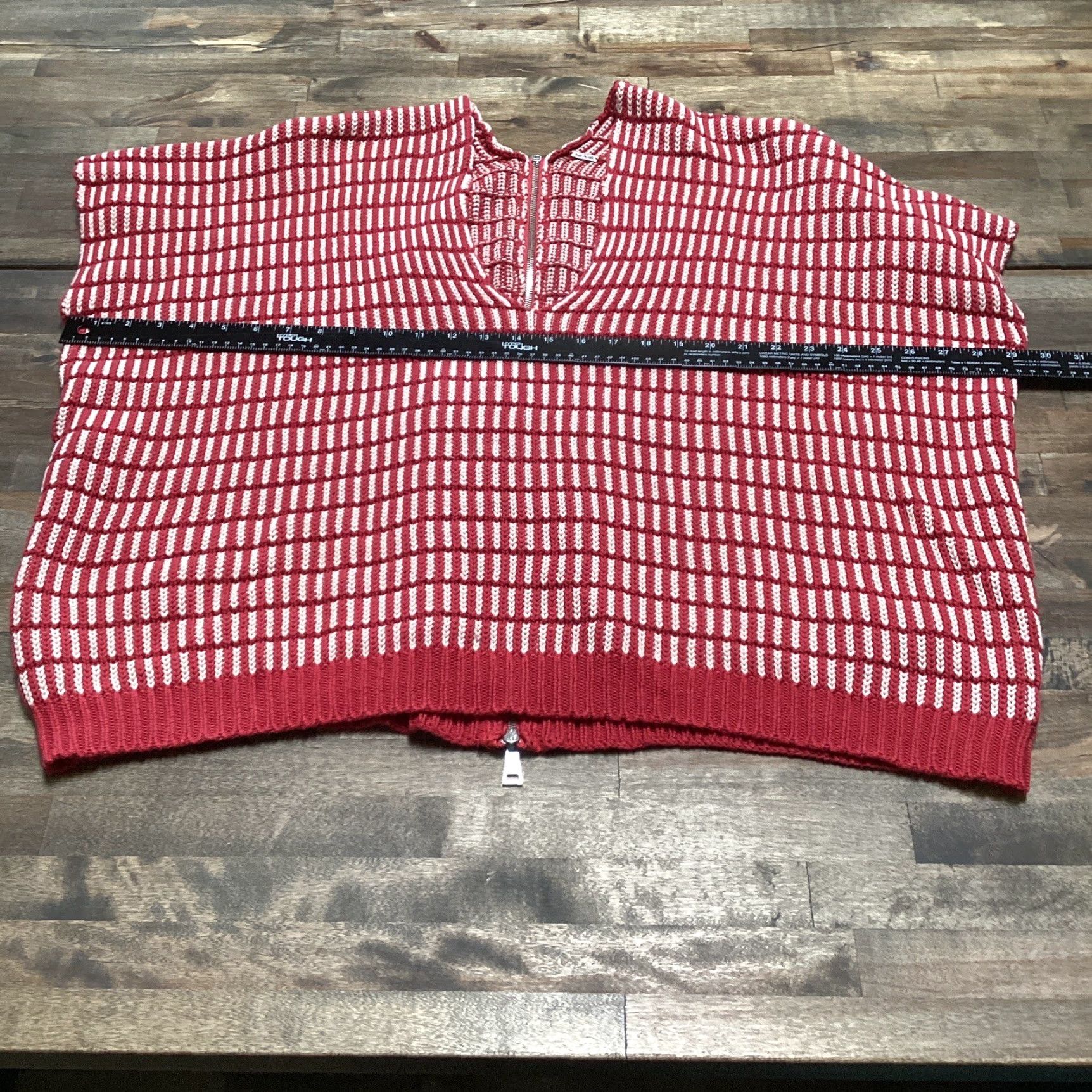 Free People Free People Sweater Women M/L Red Zip Back Oversized Poncho Vintage Bohemian Shawl Style Shirt? Size M / US 6-8 / IT 42-44 - 6 Thumbnail
