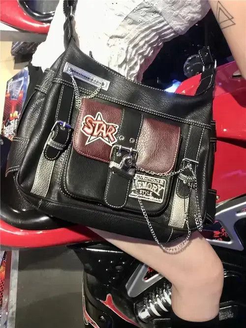 Other Y2K PU Leather Shoulder Bag with Chain Size ONE SIZE - 3 Thumbnail
