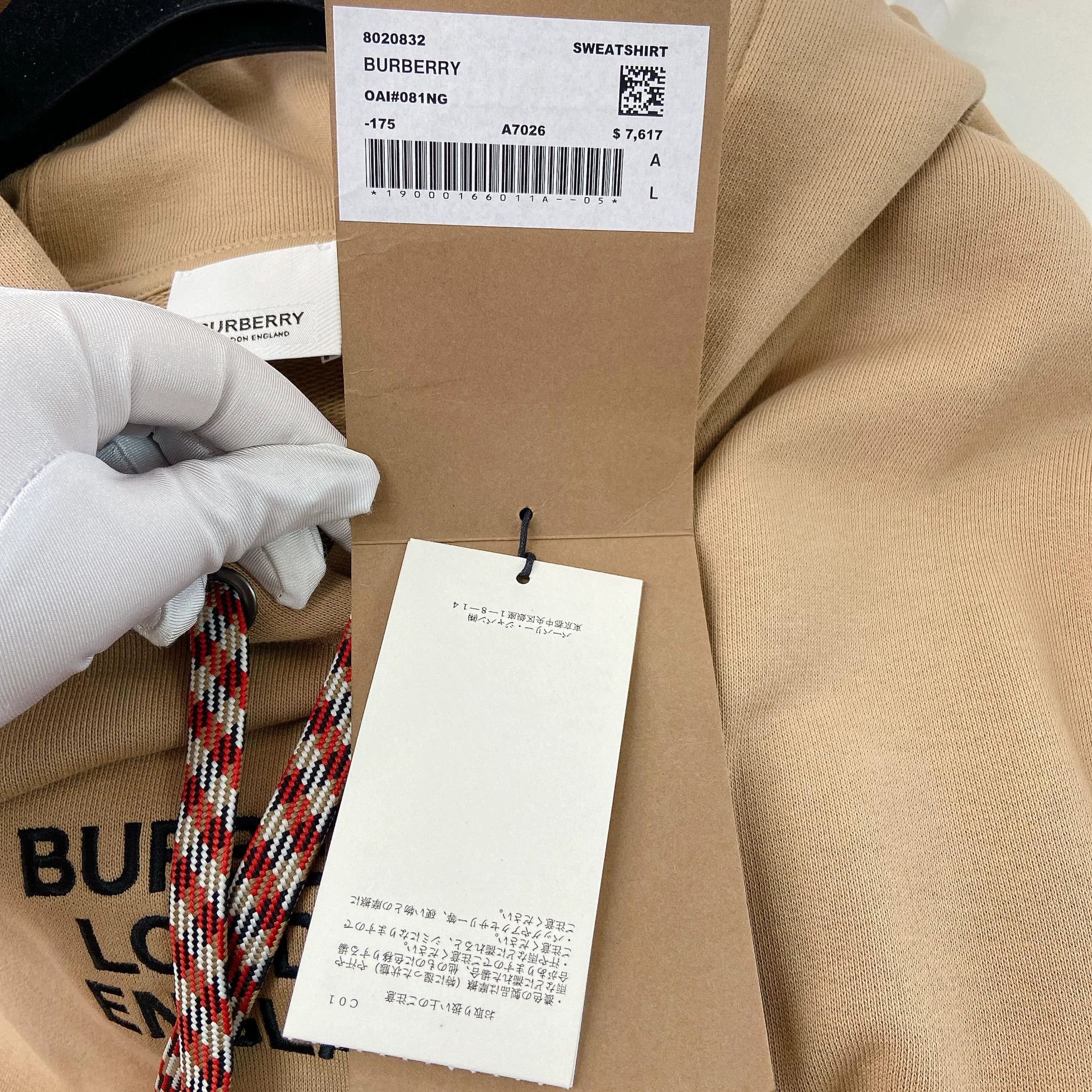 Burberry Burberry Letter Print Hooded Pullover LS Sweatshirt L Size US L / EU 52-54 / 3 - 7 Thumbnail