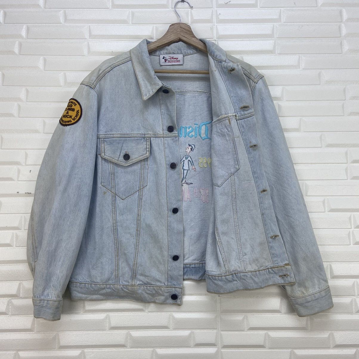 Mickey Mouse × Vintage Vtg Made in USA 35th Anniversary USA Flag Denim Trucker Size US M / EU 48-50 / 2 - 3 Thumbnail