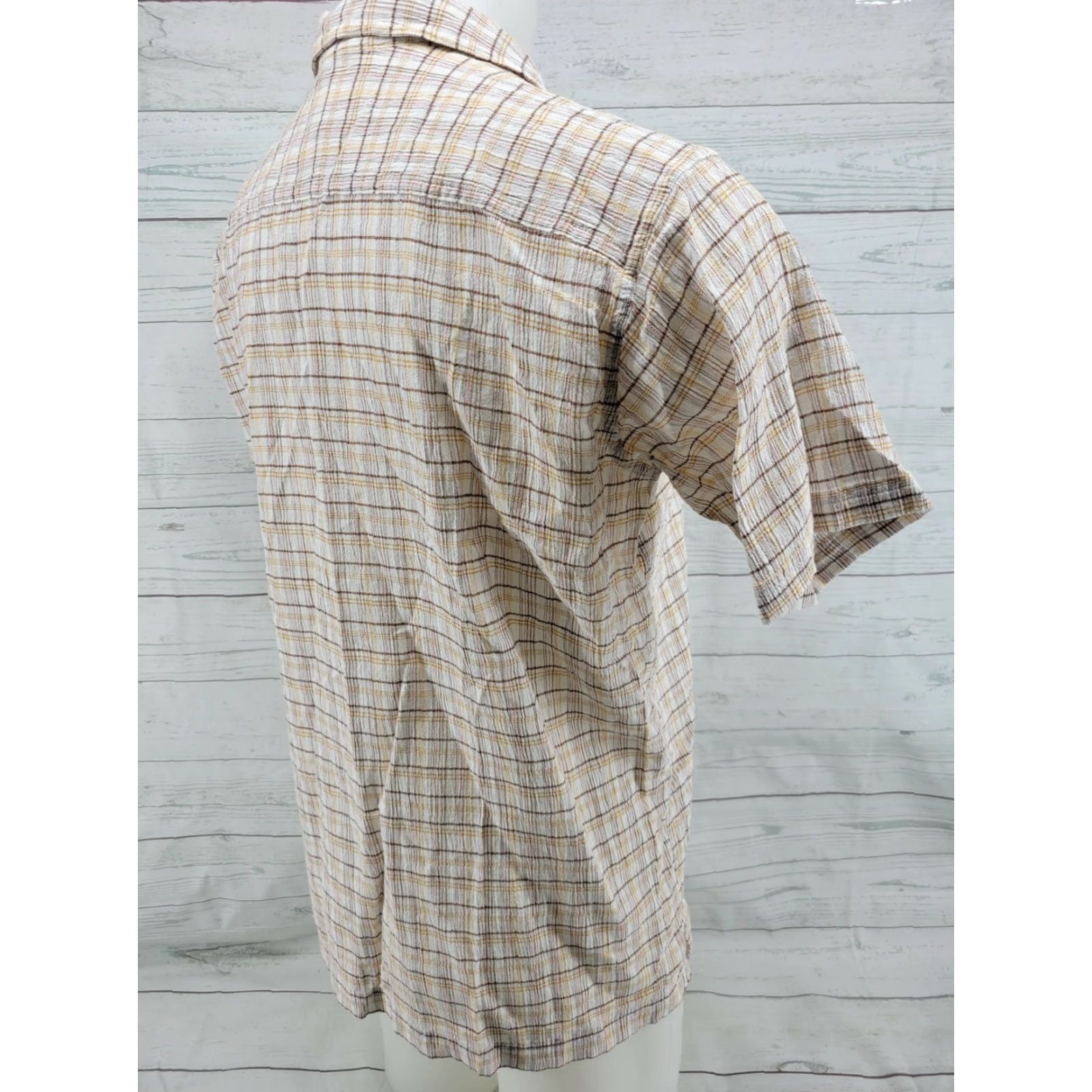 Patagonia VINTAGE Patagonia Shirt Mens Large Plaid Textured Button Front Crushed Style Size US L / EU 52-54 / 3 - 6 Thumbnail