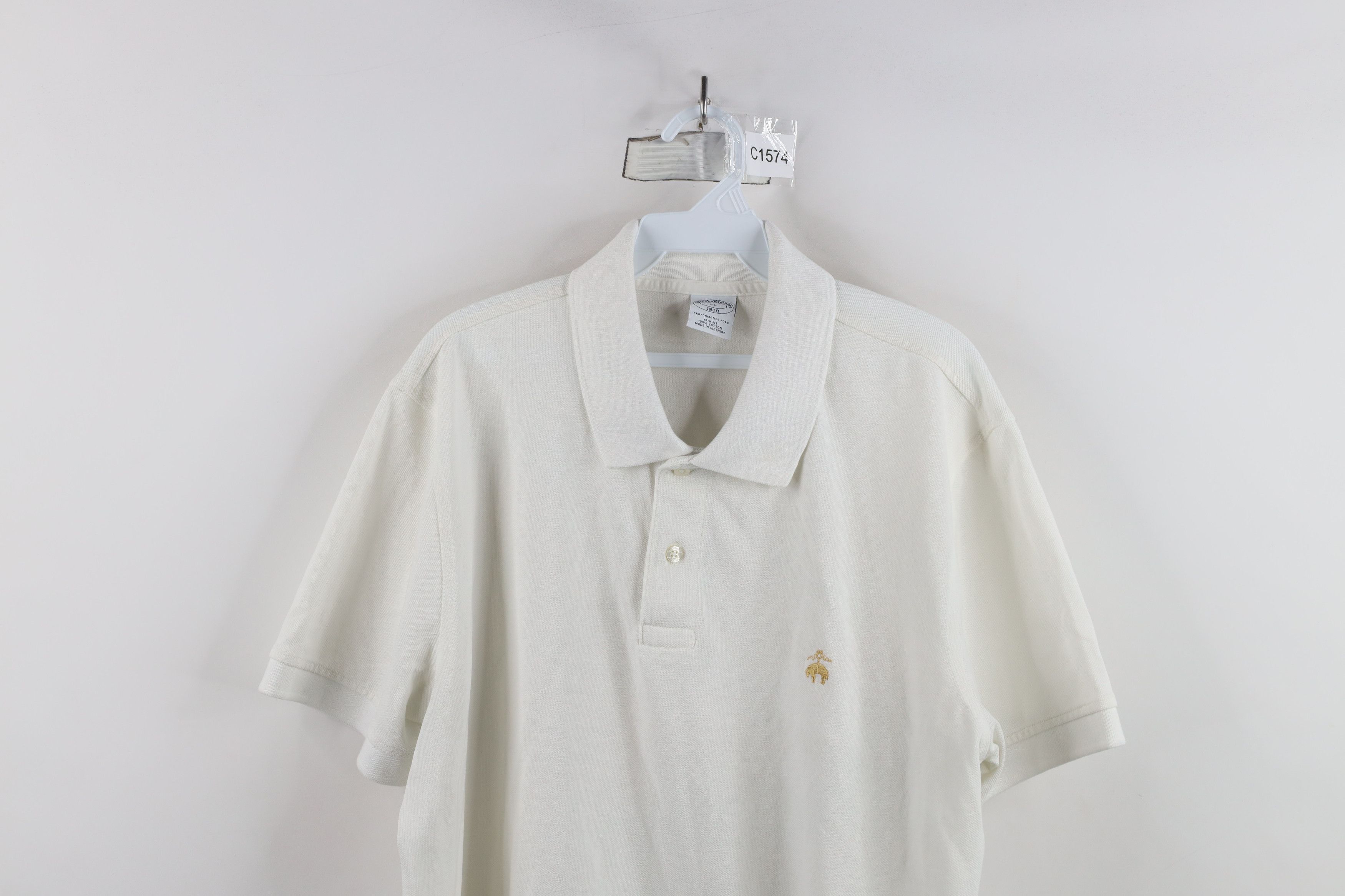 Brooks Brothers × Vintage Brooks Brothers Pique Cotton Performance Collared Polo White Size US XL / EU 56 / 4 - 2 Thumbnail