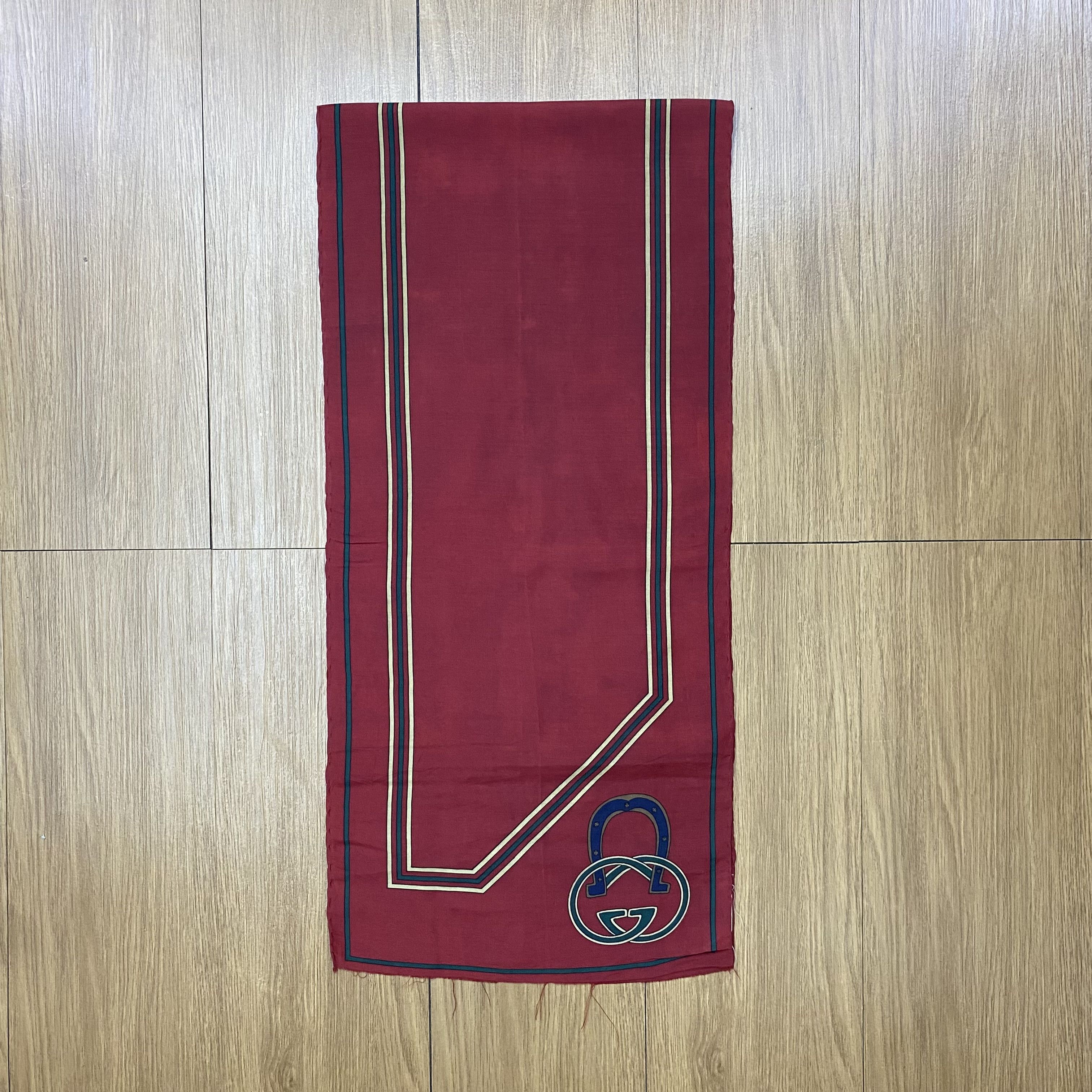 Gucci × Vintage Vintage 90s Gucci Silk Scarf Muffler SSC333 Size ONE SIZE - 3 Thumbnail