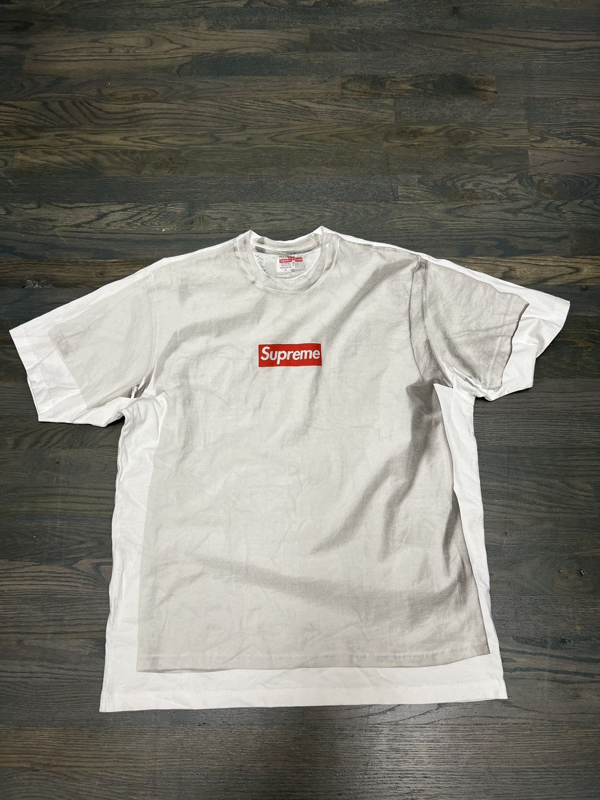 NWT Supreme Maison Margiela MM6 White Red Box Logo T-Shirt