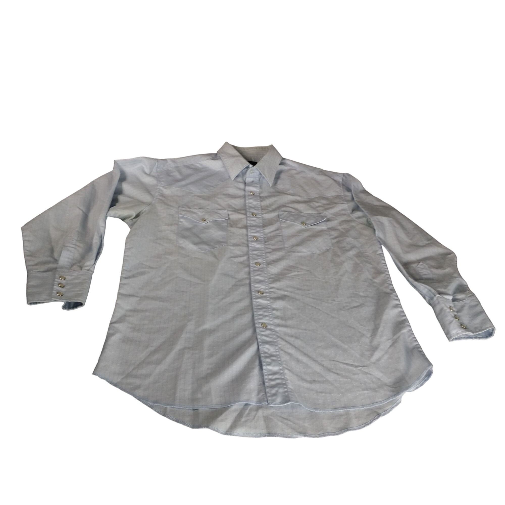 Wrangler Wrangler Pearl Snap Button Up Shirt Men Sz L Blue Pin Stripe Size US L / EU 52-54 / 3 - 1 Thumbnail