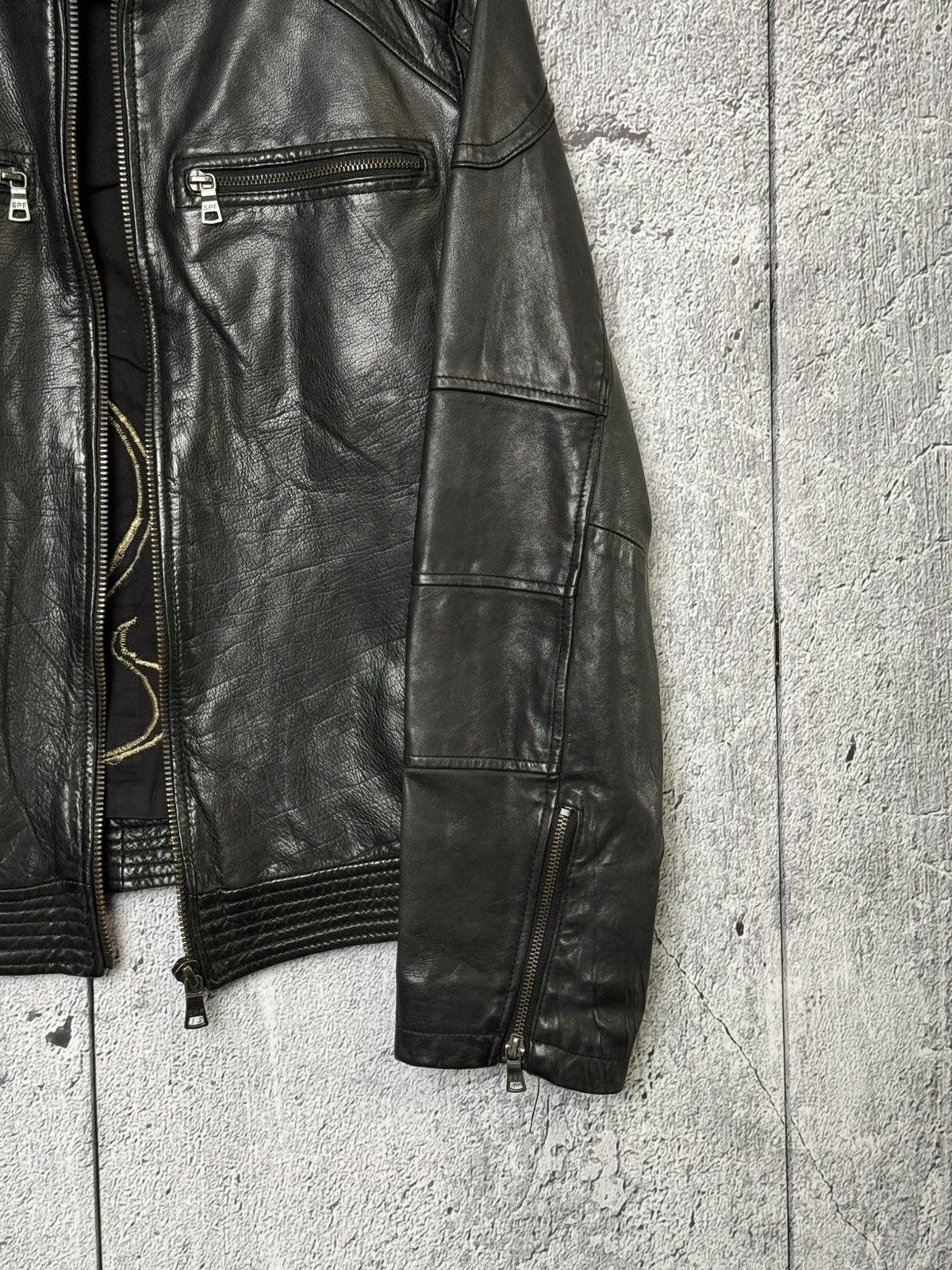 Wilsons Leather Vintage Wilsons Leather Black Biker Jacket Embroidered Flame Size US S / EU 44-46 / 1 - 22 Thumbnail