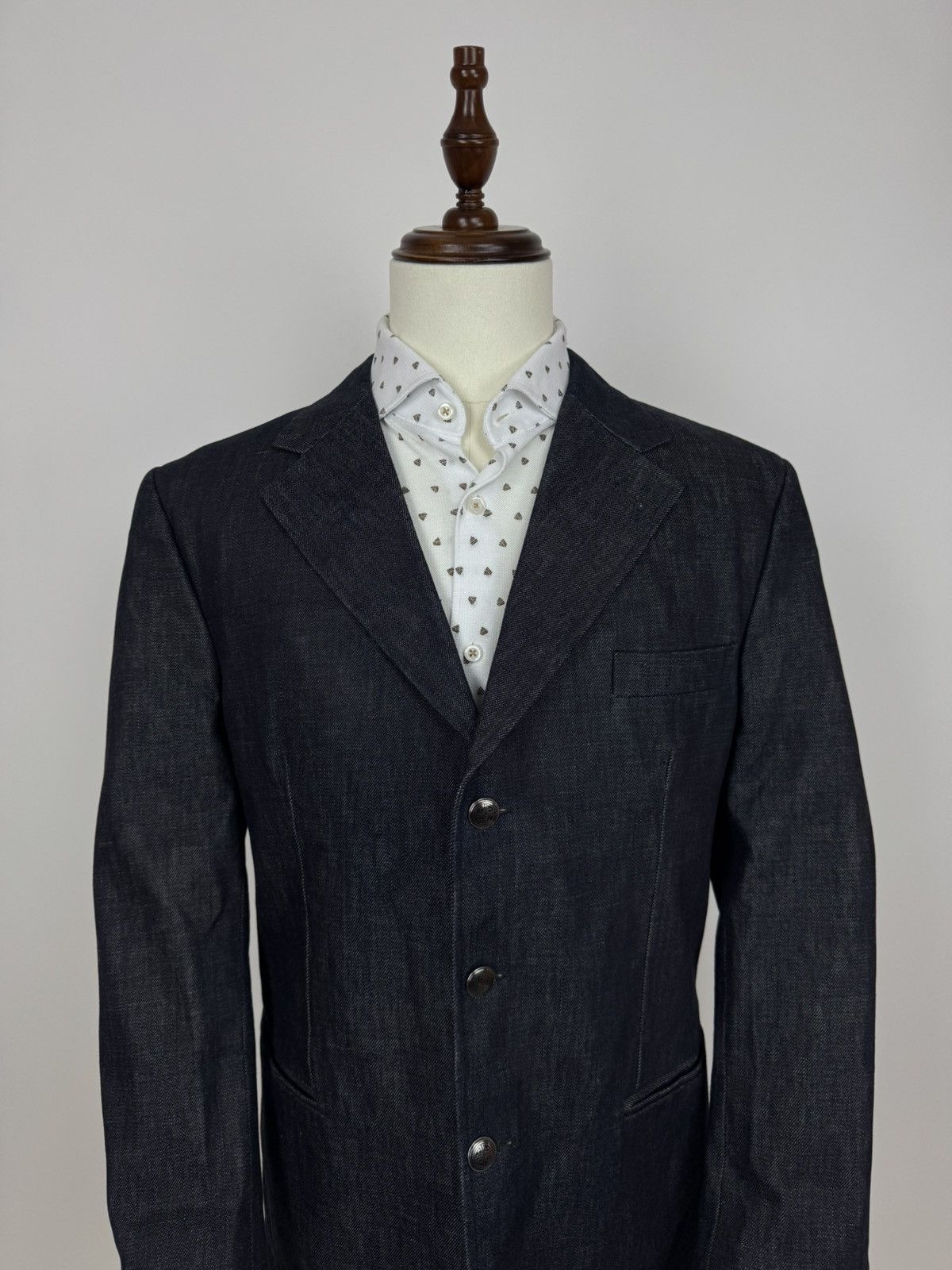 Other Denim Bespoke blue blazer indigo denim sports jacket Size 46R - 2 Thumbnail