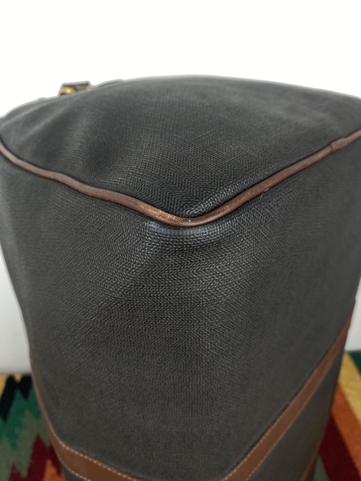 Alfred Dunhill Alfred Dunhill Brown PVC Leather Trim Boston Bag Size ONE SIZE - 10 Thumbnail
