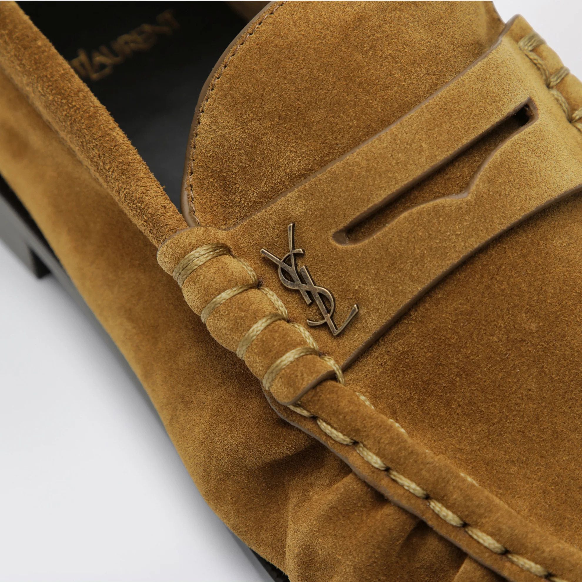 Saint Laurent Paris o1d2blof0526 Suede Loafer Moccasins in Beige Size US 6 / IT 36 - 5 Thumbnail