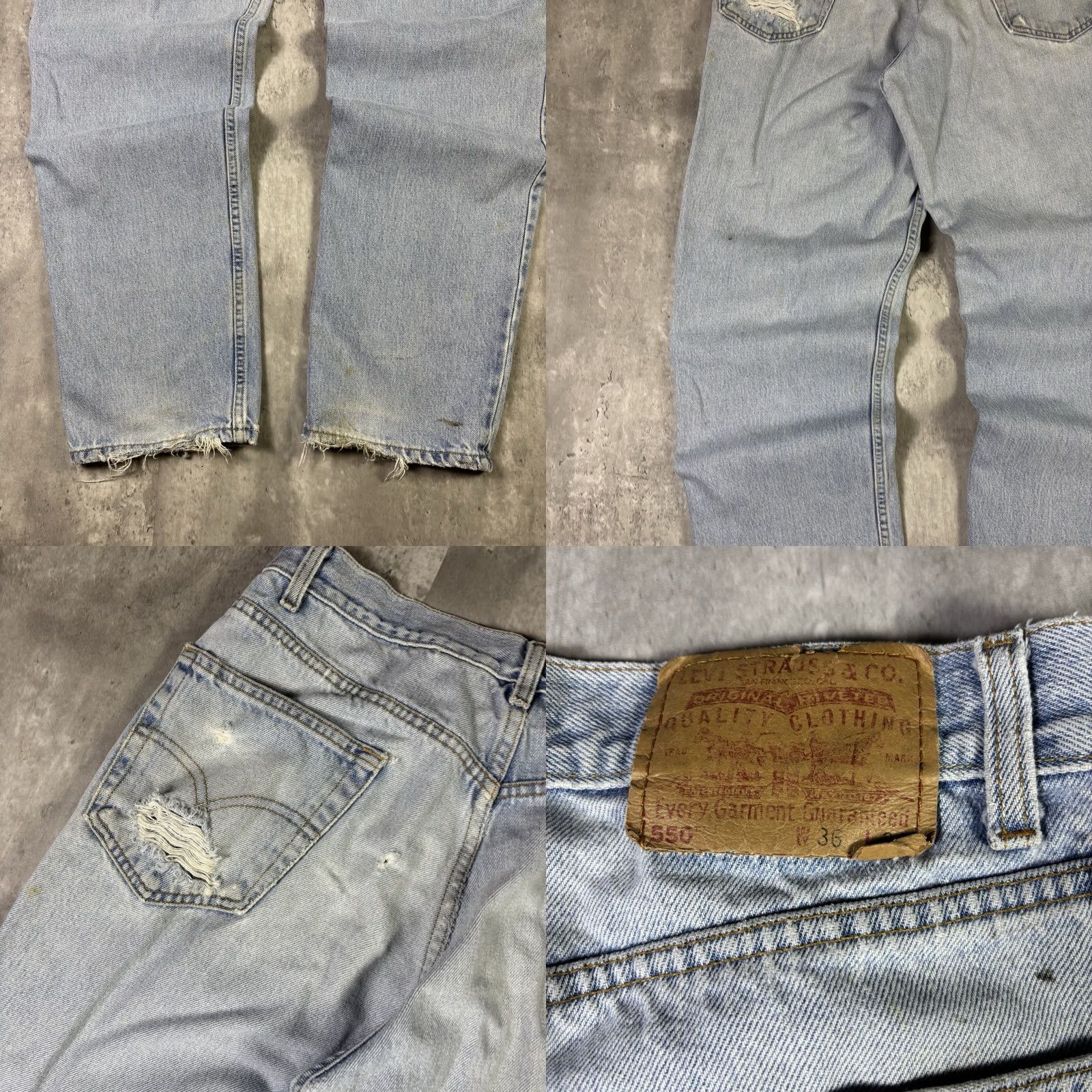 Levi's VINTAGE Levi's 550 Jeans Blue Light Wash Straight Mens 34x33 90s USA Size US 34 / EU 50 - 8 Thumbnail