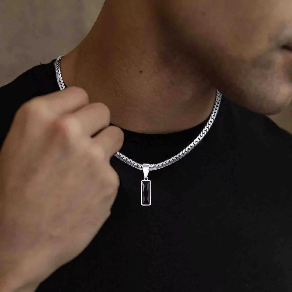Jewelry Stylish Black Stone Necklaces Size ONE SIZE - 4 Thumbnail