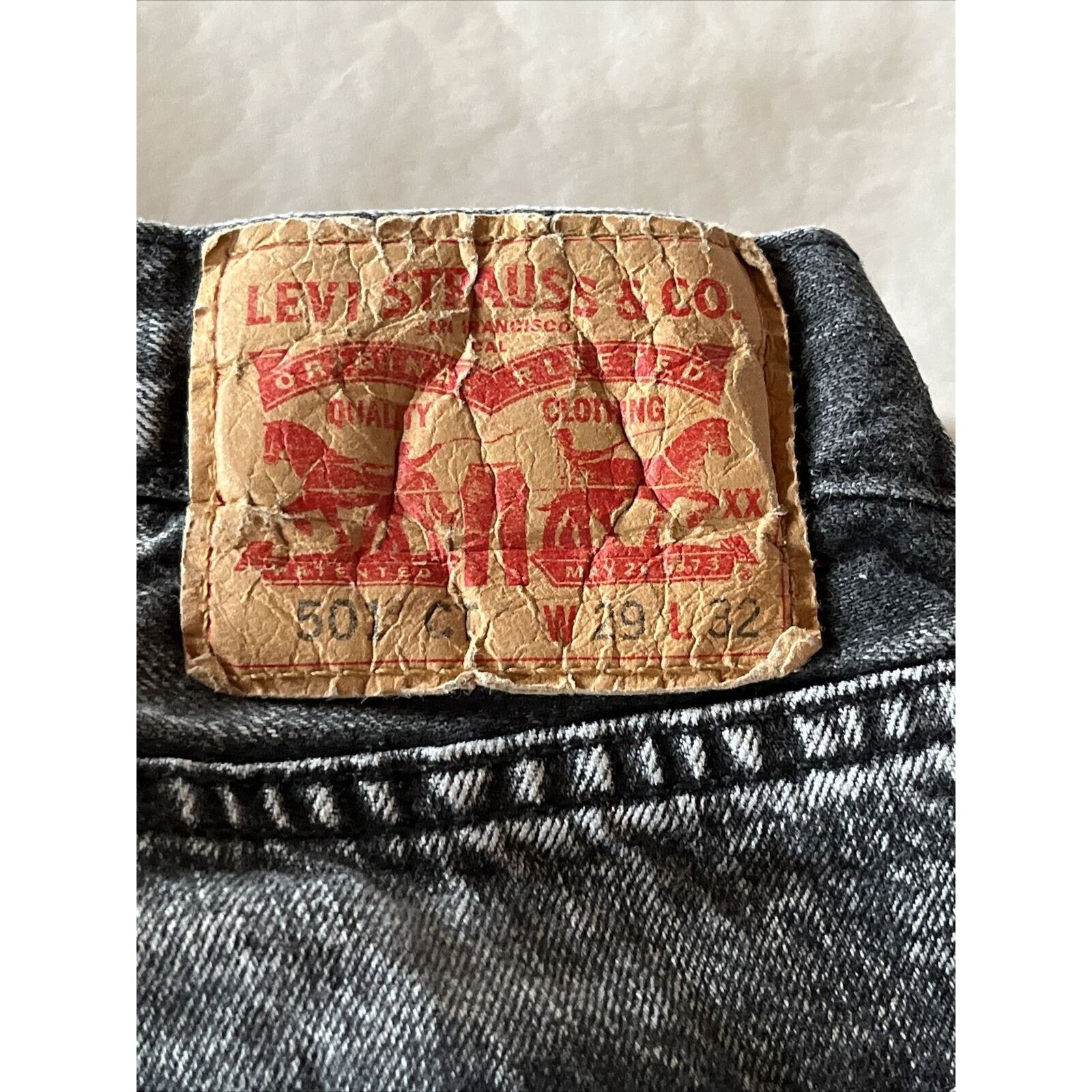 Levi's Levis 501 CT Jeans 29x32 Grey Taper Denim Cotton Button Fly Size US 29 - 2 Thumbnail