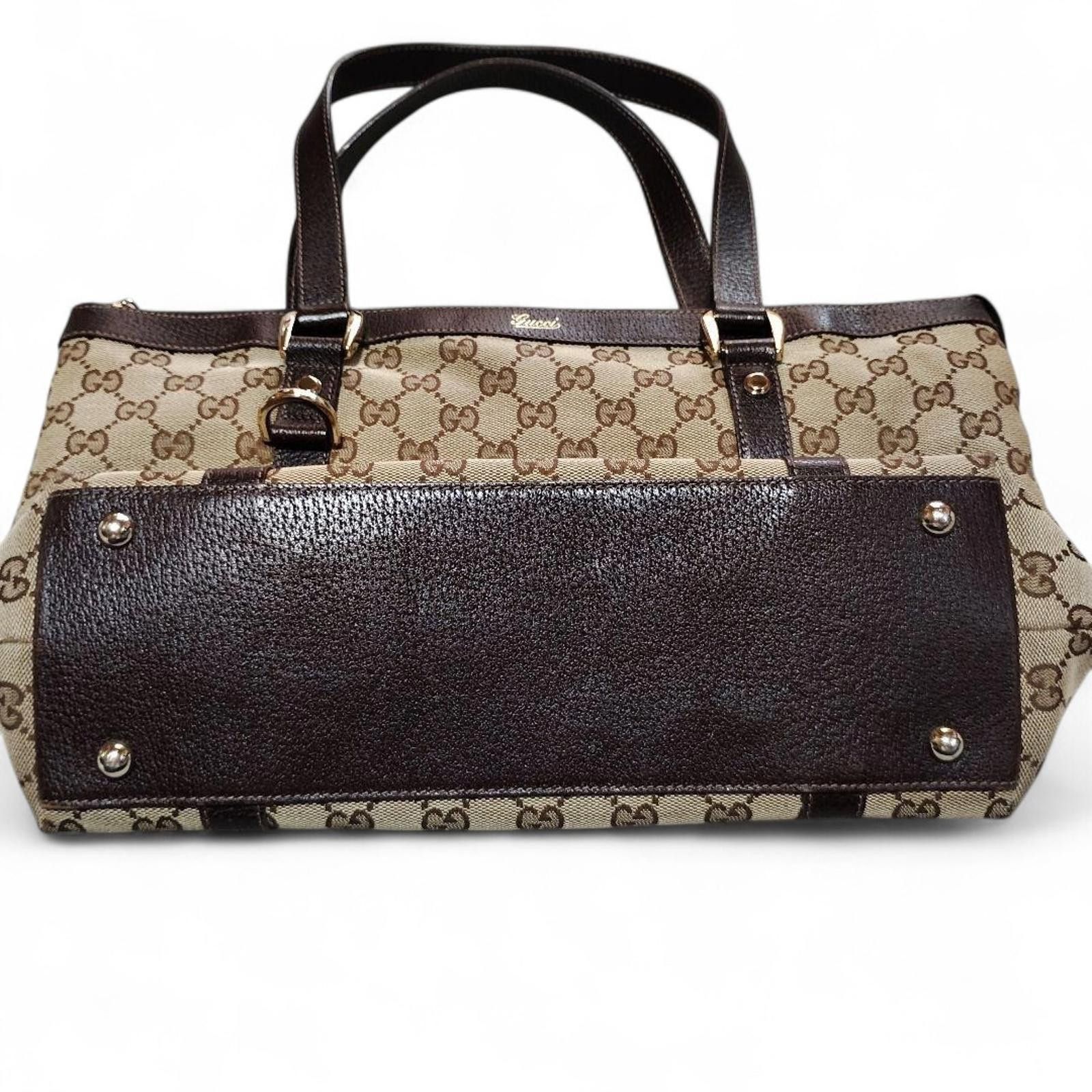 Gucci Gucci - Monogram Canvas Handbag Leather Trim Size ONE SIZE - 5 Thumbnail