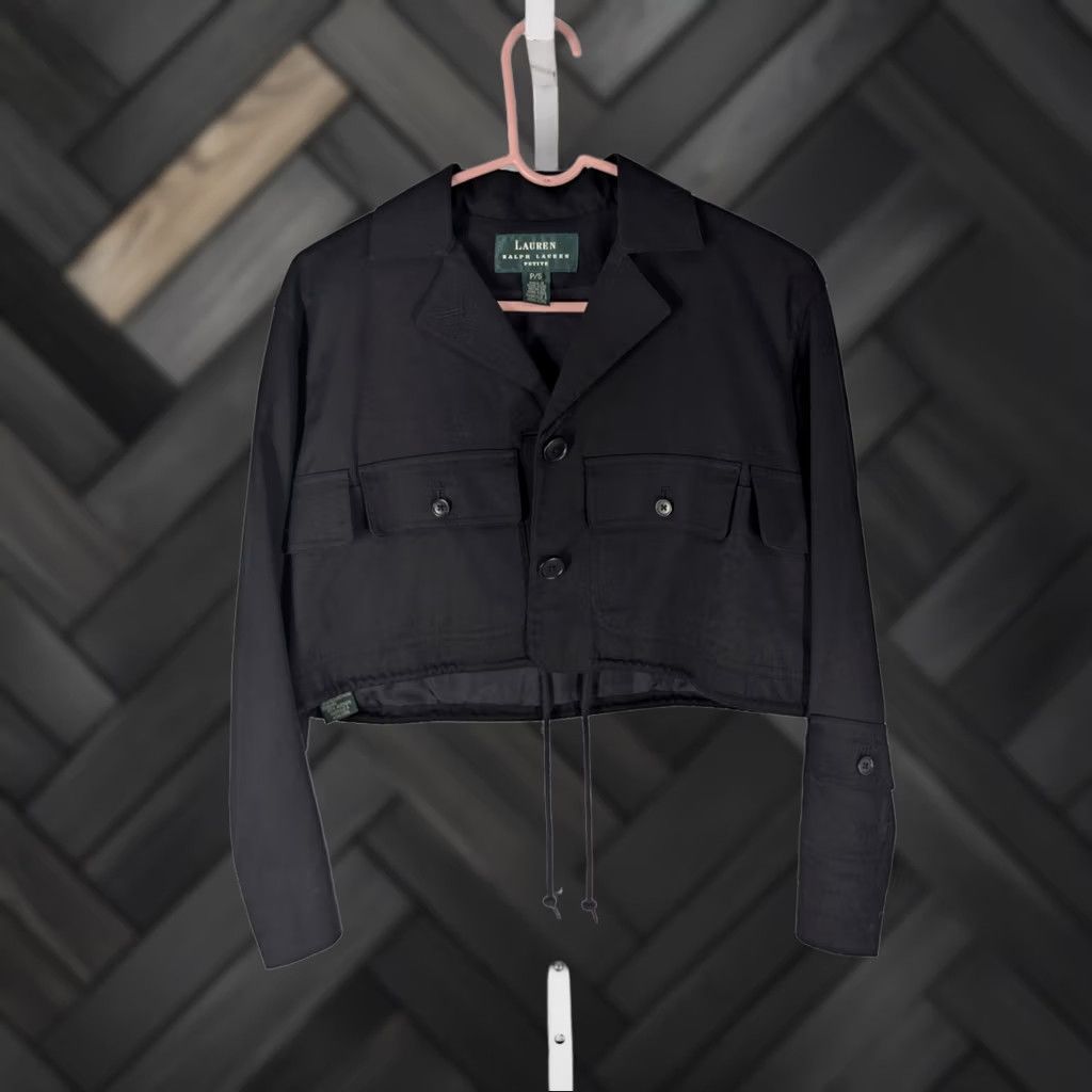 Ralph Lauren VINTAGE Ralph Lauren Short Twill Jacket Women's PS Cropped Cargo Pockets 90s Avantgarde Gothic Size S / US 4 / IT 40 - 1 Thumbnail