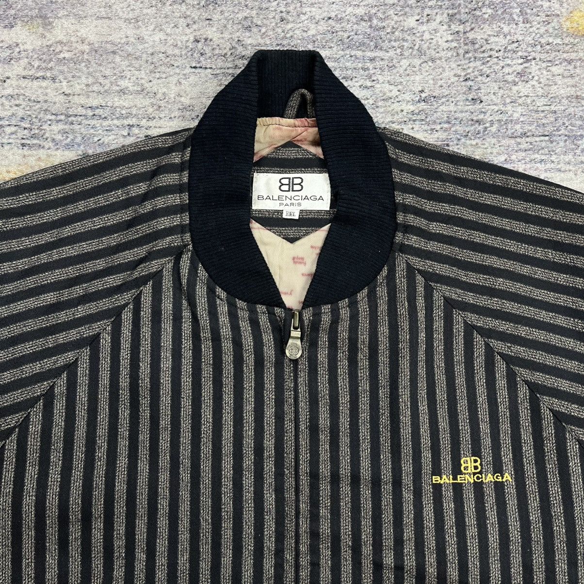 Balenciaga Vintage 90s Balenciaga stripe bomber jacket Size US L / EU 52-54 / 3 - 2 Thumbnail