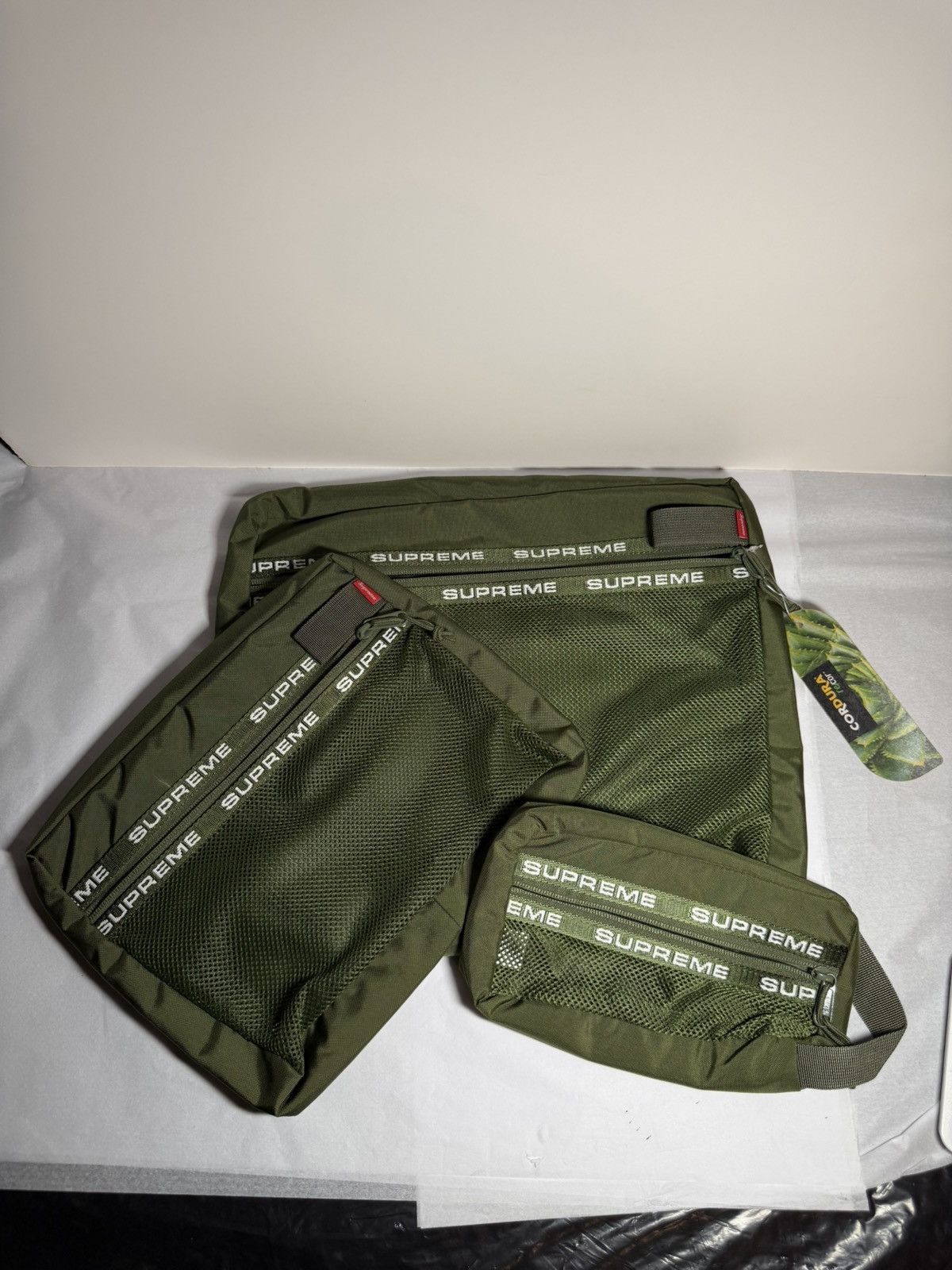 Supreme Supreme FW22 organizer pouch 3 bag travel set olive green