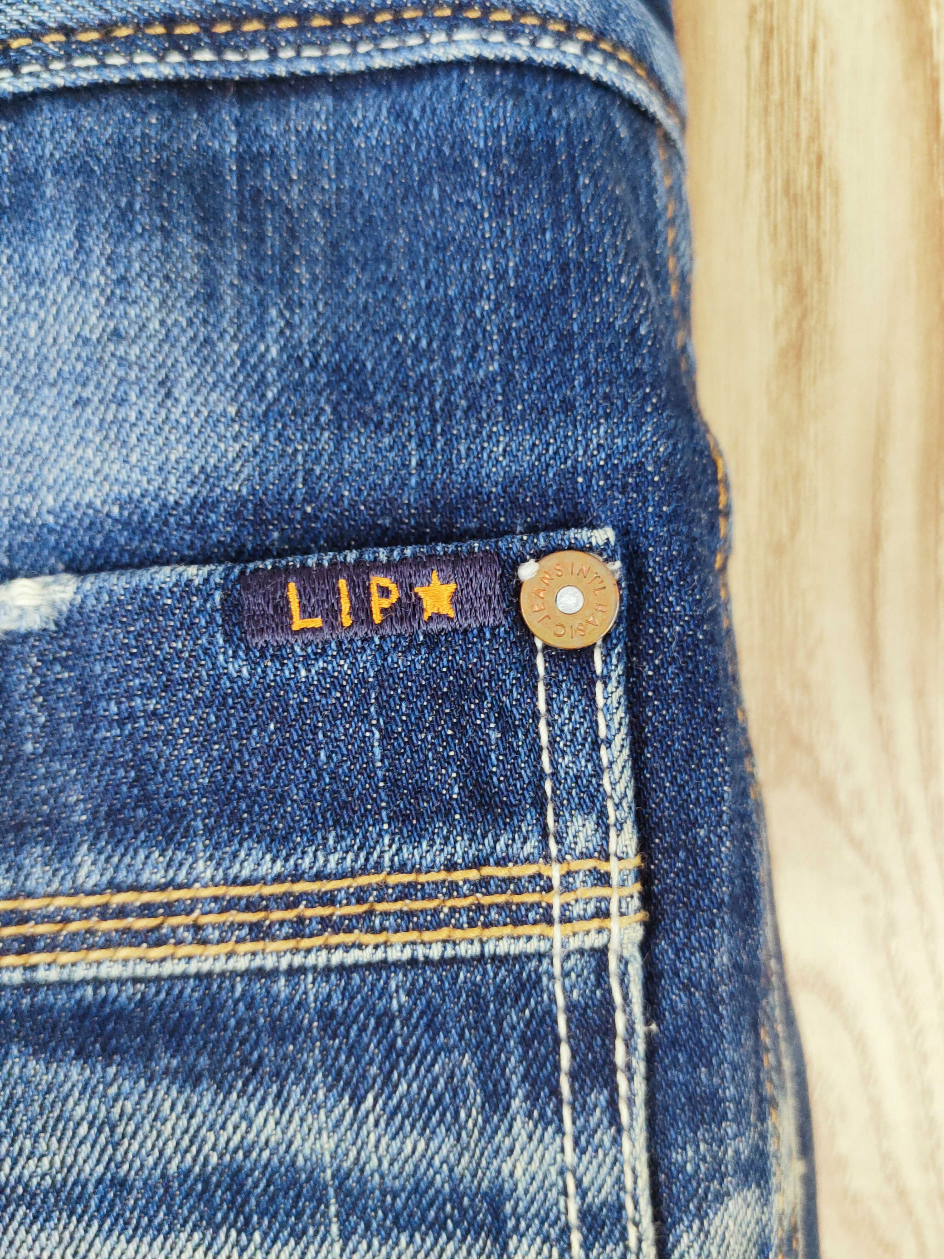 Japanese Brand Lip Star Dark Blue Distressed Ripped Jeans #W222 Size 31" - 5 Thumbnail