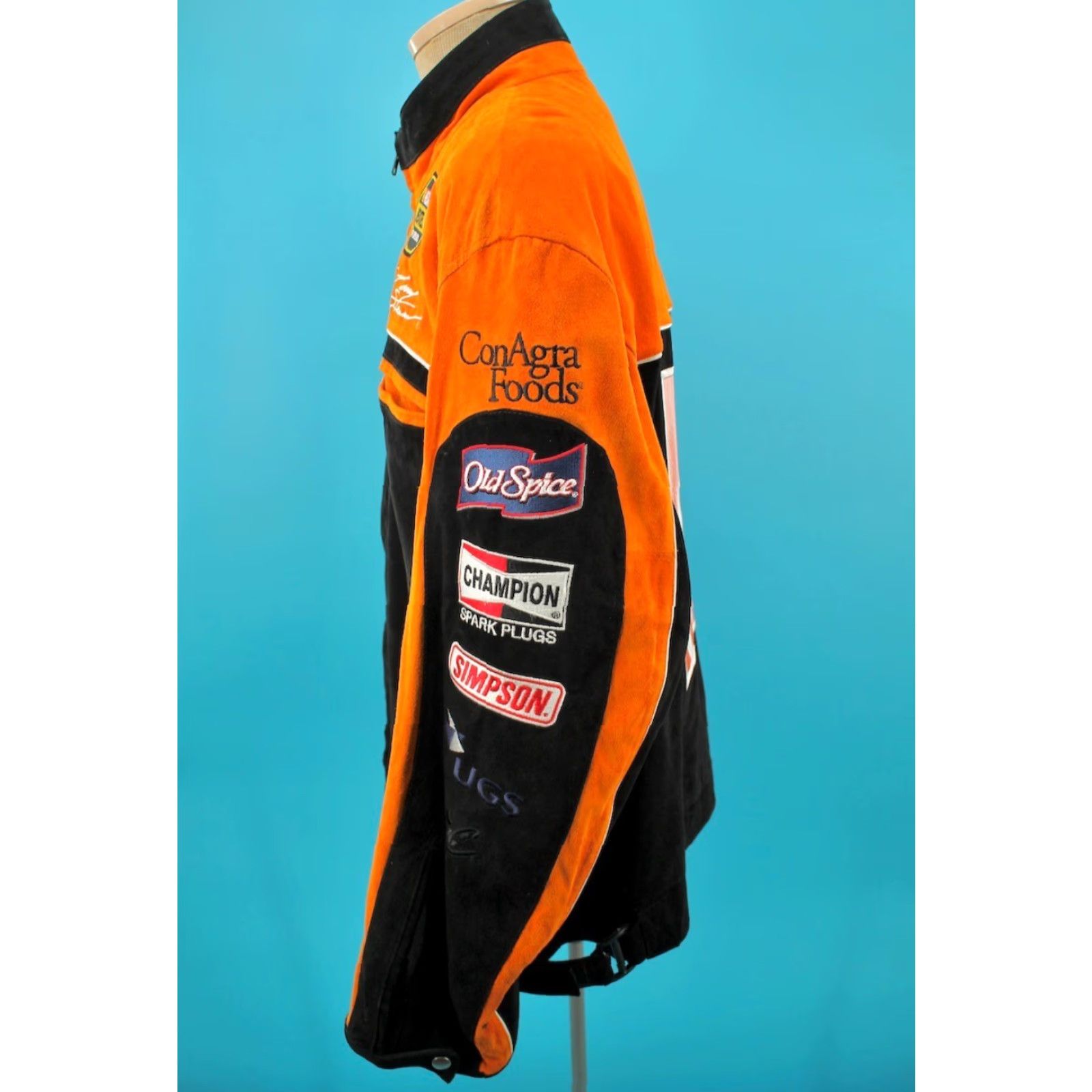 Chase Authentics NASCAR Jacket Mens VTG Suede Leather Tony Stewart Chase Authentics XL Orange Racing Jacket Size US XL / EU 56 / 4 - 4 Thumbnail