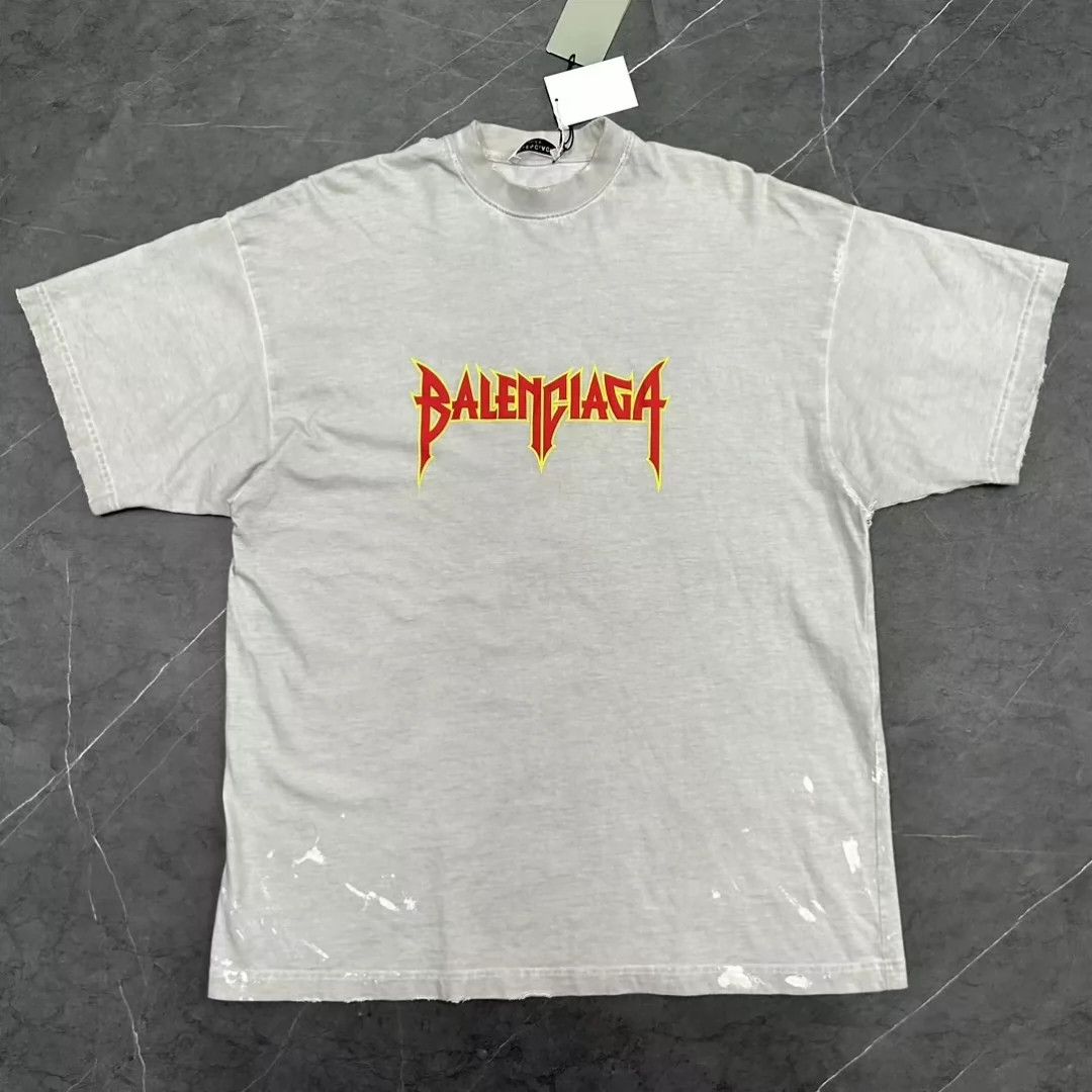 Balenciaga Balenciaga lightning rock splatter destroys short sleeves Size US L / EU 52-54 / 3 - 1 Thumbnail