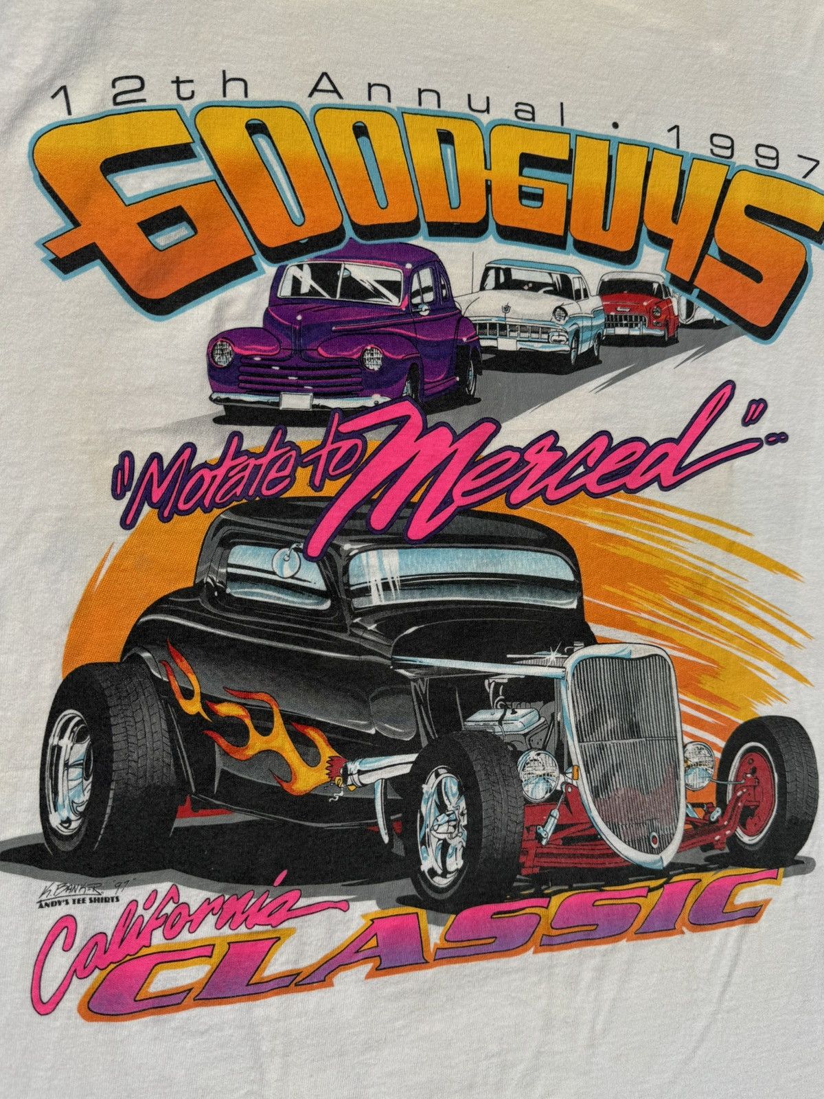 Ford × Vintage 1997 Hot Rod Car Show Vintage 90’s Neon AOP T-Shirt Size US M / EU 48-50 / 2 - 4 Thumbnail
