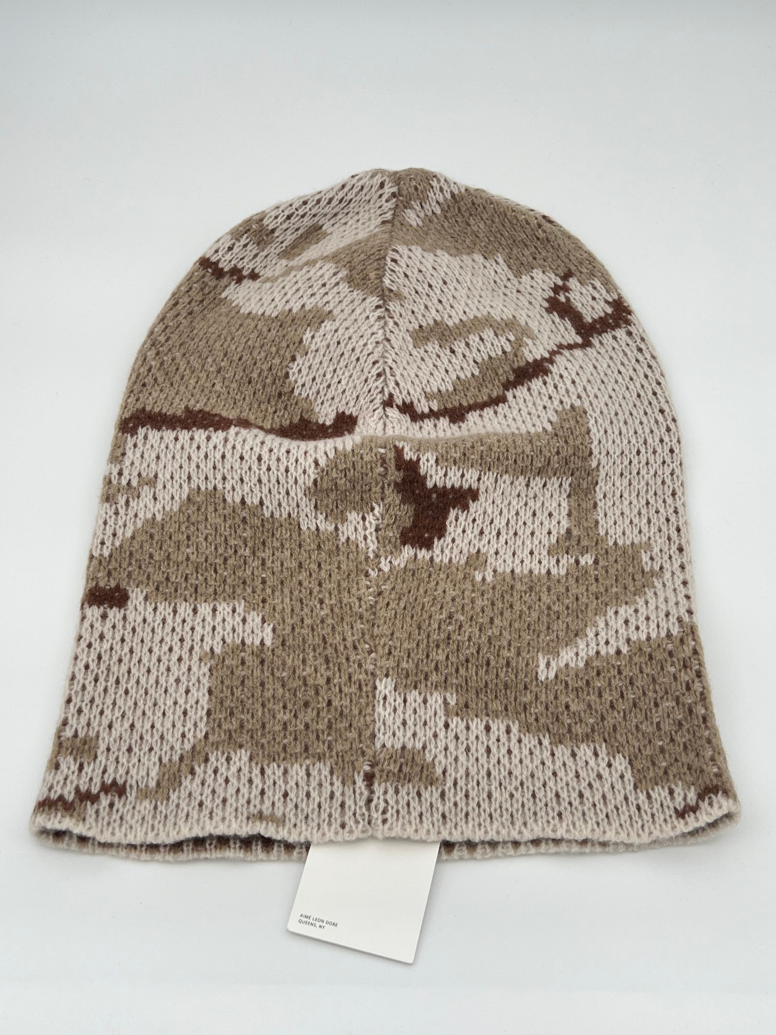 Aime Leon Dore SAMPLE* ALD Camo Knit Balaclava Tan Size ONE SIZE - 3 Thumbnail