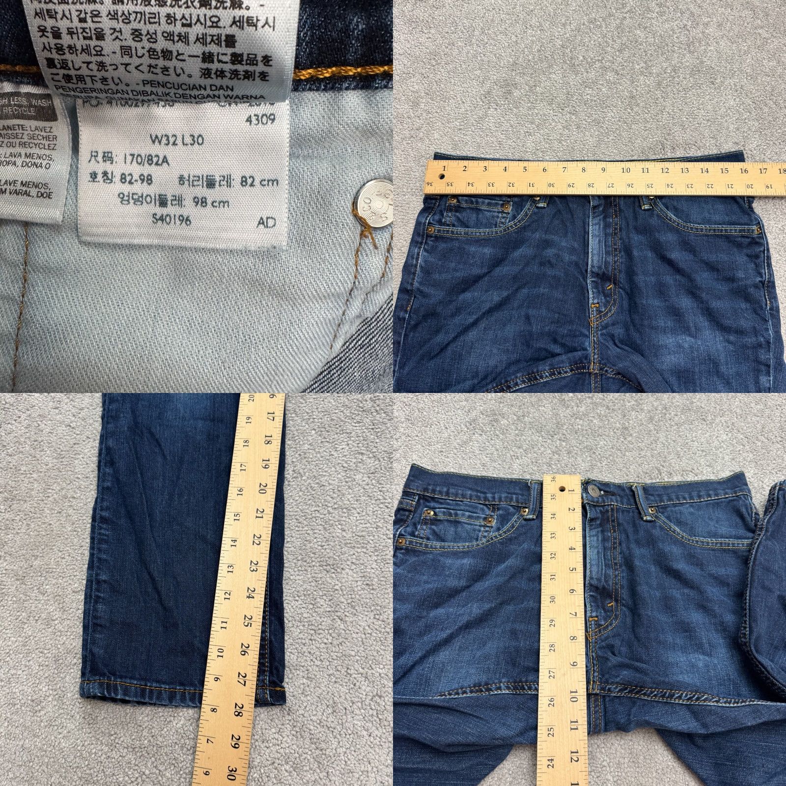 Levi's Levi's 541 Athletic Fit Jeans Mens 32x30 Blue Dark Wash Water Less Denim Cotton 5-Pocket City Grunge N/A Size US 32 / EU 48 - 9 Thumbnail
