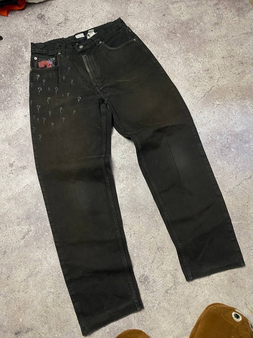 Calvin Klein × Vintage Crazy Custom Baggy Calvin Klein Pants Denim Distressed Y2K Size US 31 - 10 Thumbnail