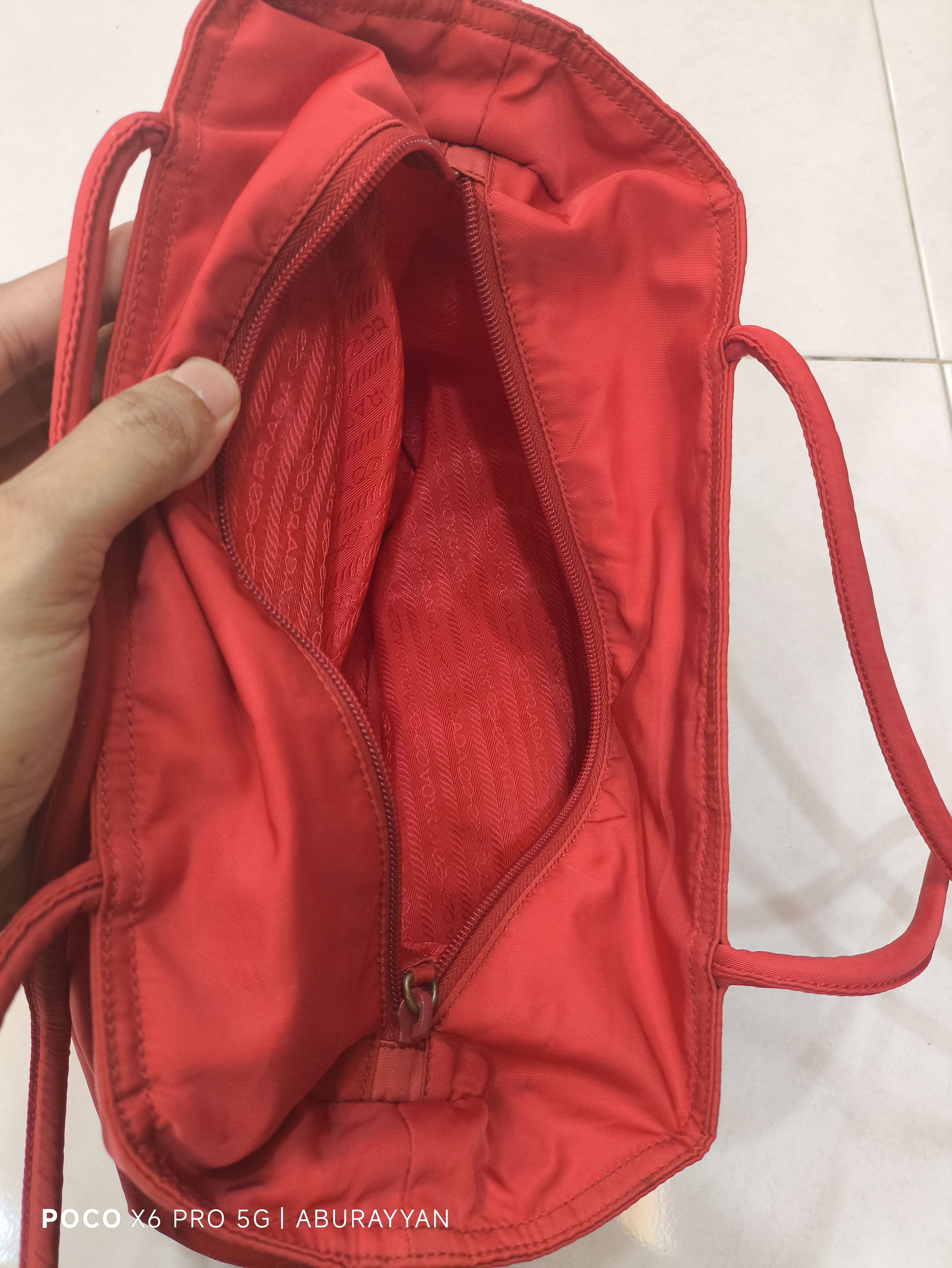 Prada Prada Tessuto Nylon Red Totebag Size ONE SIZE - 9 Thumbnail