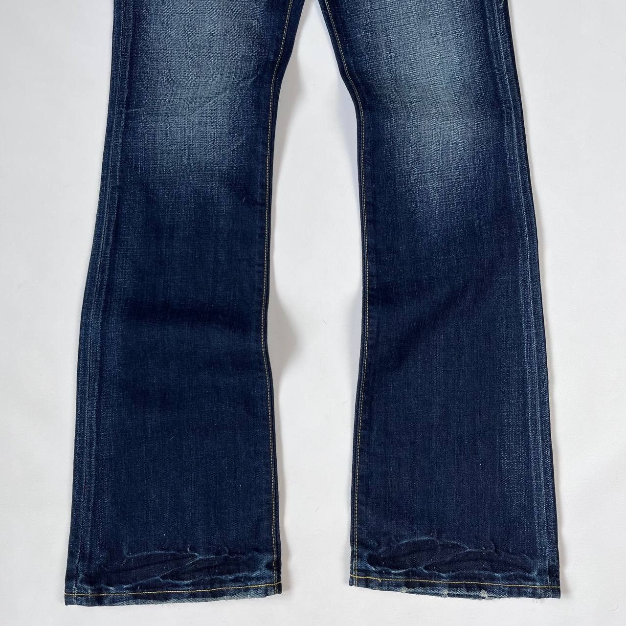 Japanese Brand × Vintage Flared Bootcut Jeans Big Logo Y2K Size 27 Size 29" - 6 Thumbnail