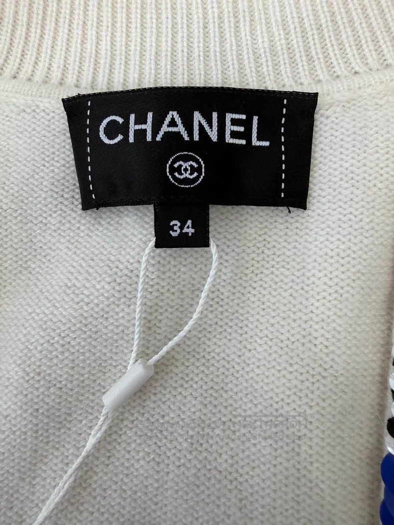 Chanel Chanel Spring and summer new navy striped sequin V-neck ca Size XXS / US 00 / IT 34 - 4 Thumbnail