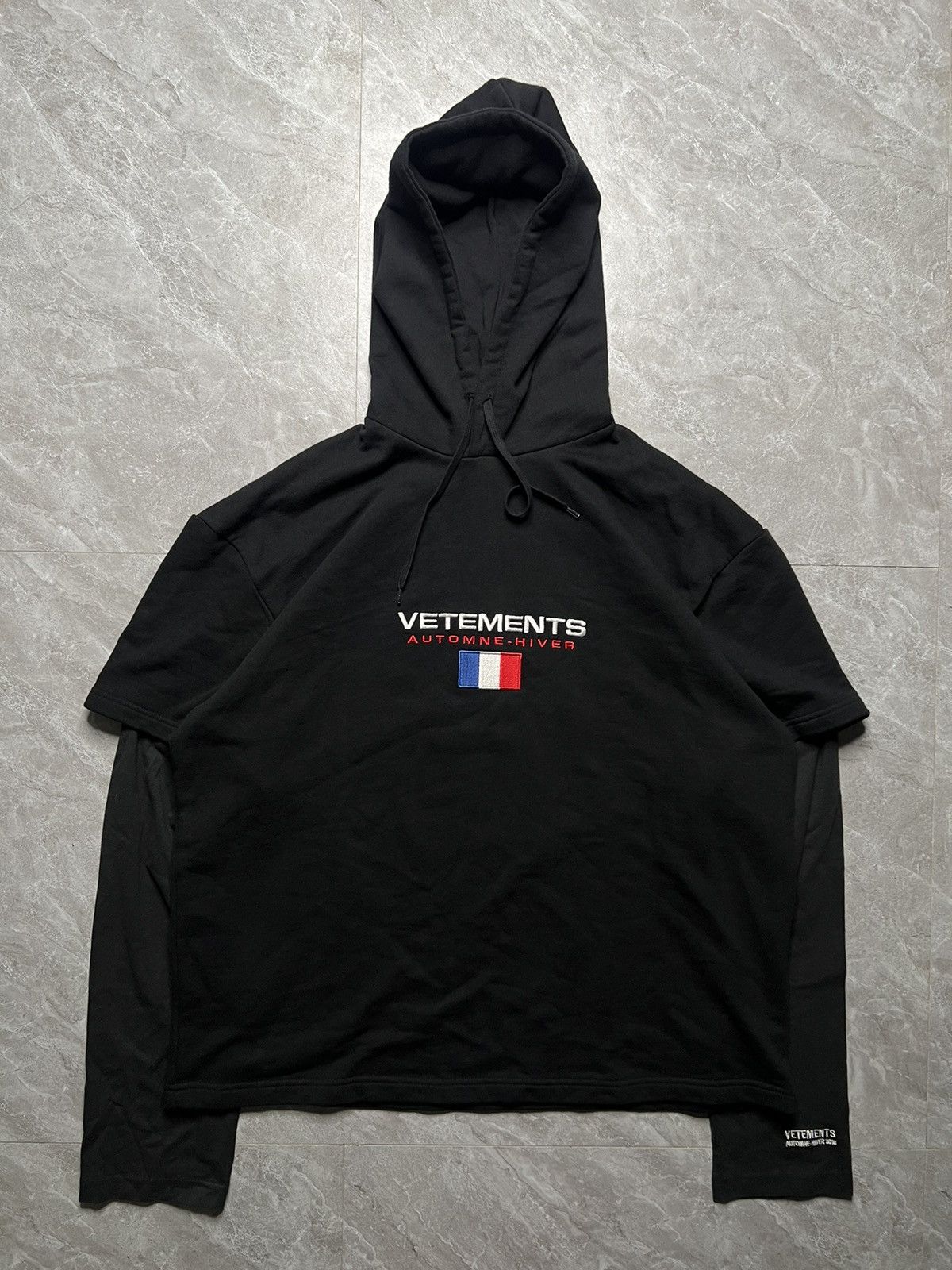Vetements Vetements F/W 18 French Flag Layered Hoodie | Grailed Vetements Vetements F/W 18 French Flag Layered Hoodie | Grailed