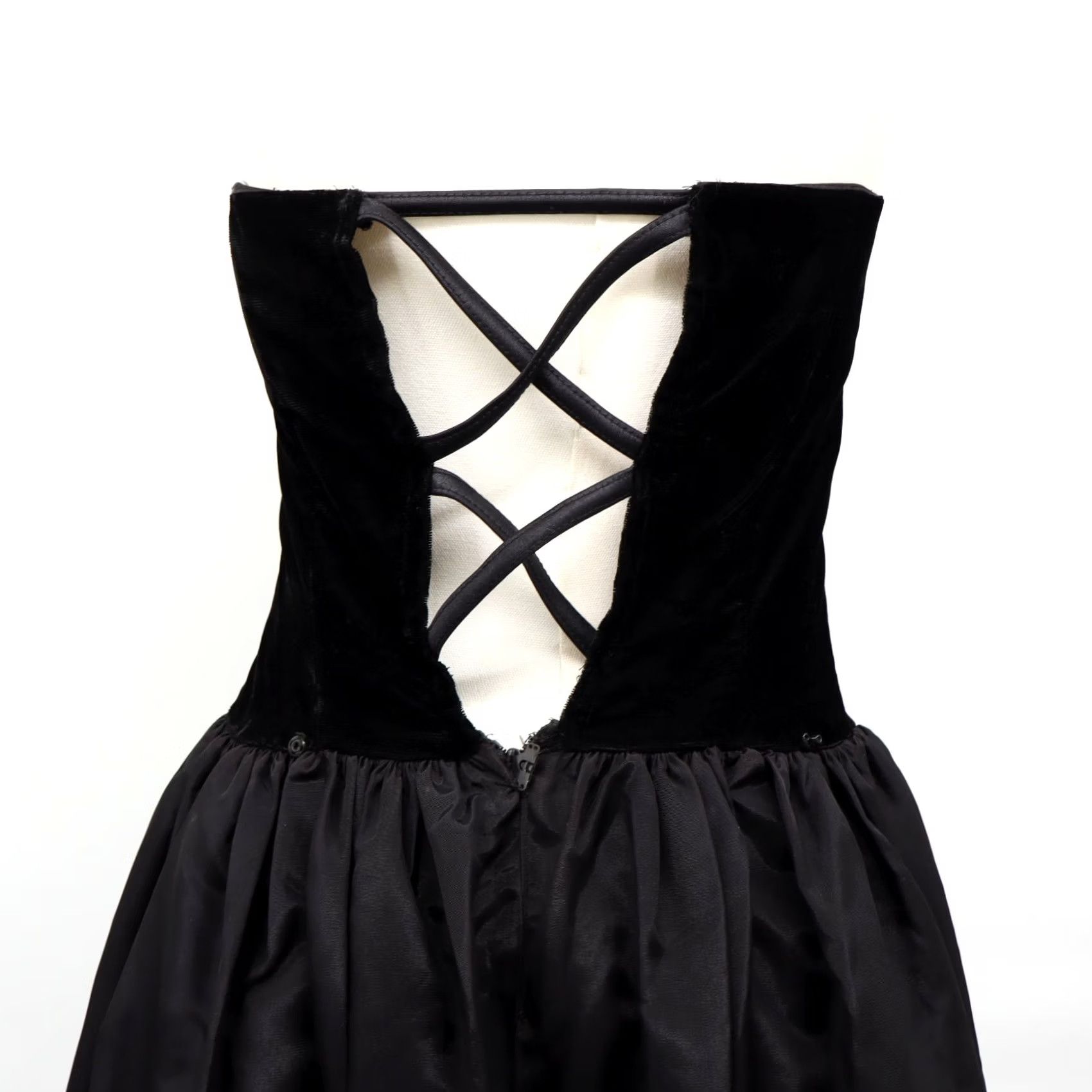 Vintage VINTAGE Gunne Sax Dress Prom Party Velvet Strapless Corset Knee Length Black Sz 5 Womens Size S / US 4 / IT 40 - 5 Thumbnail