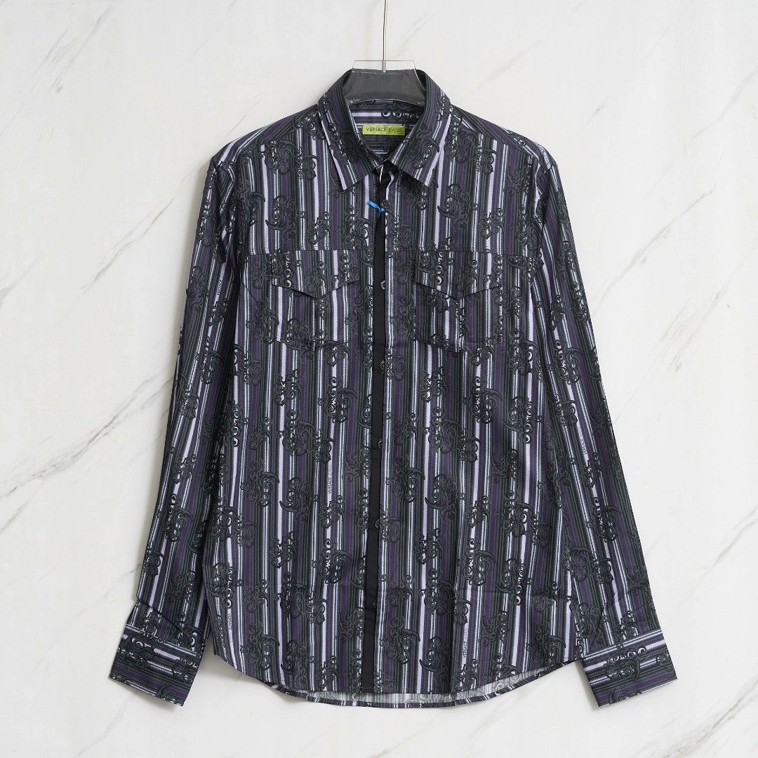 Versace Jeans Couture Versace Jeans Men's Striped Print Shirt Size US L / EU 52-54 / 3 - 1 Thumbnail