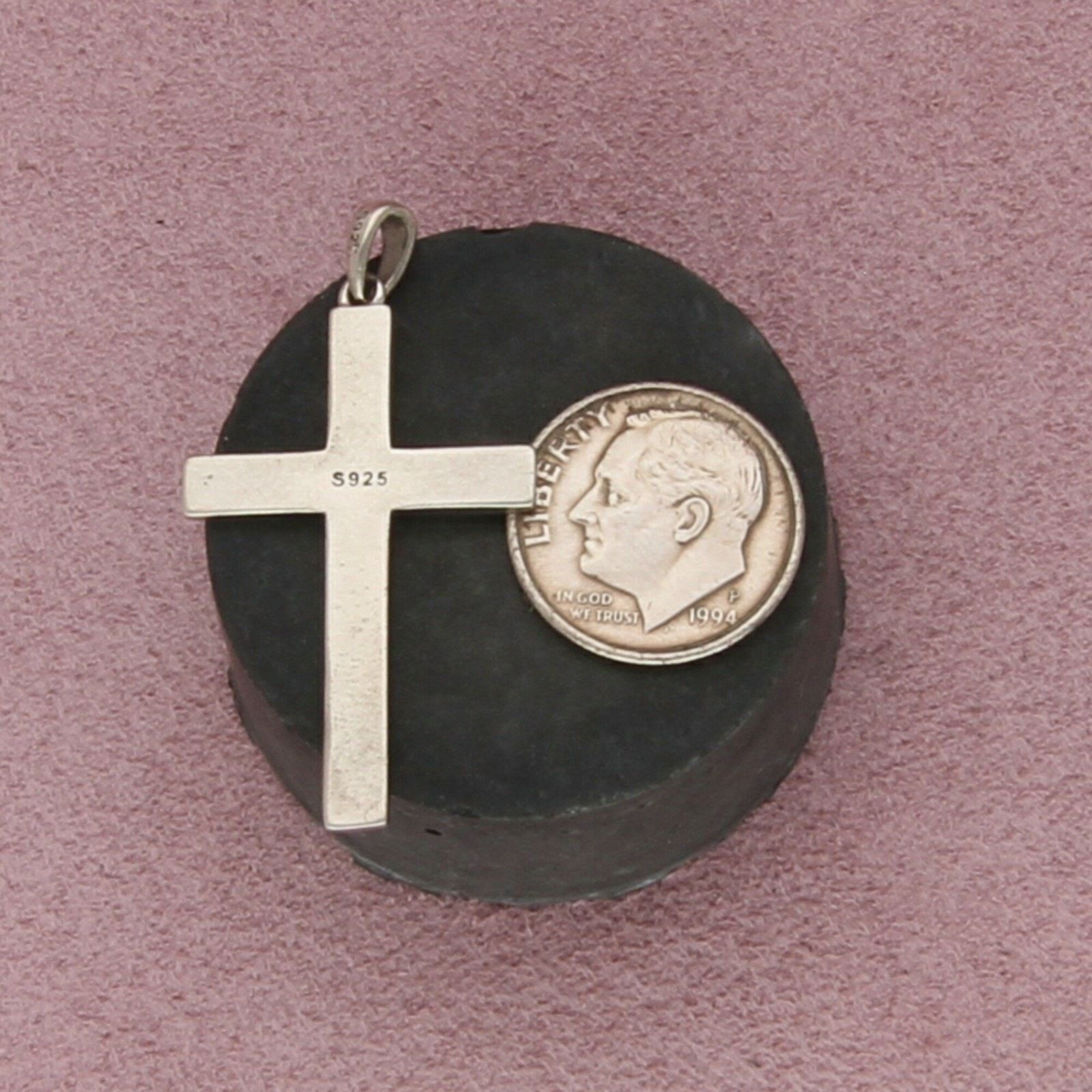 Sterling Silver sterling silver vintage faith cross pendant Size ONE SIZE - 3 Thumbnail