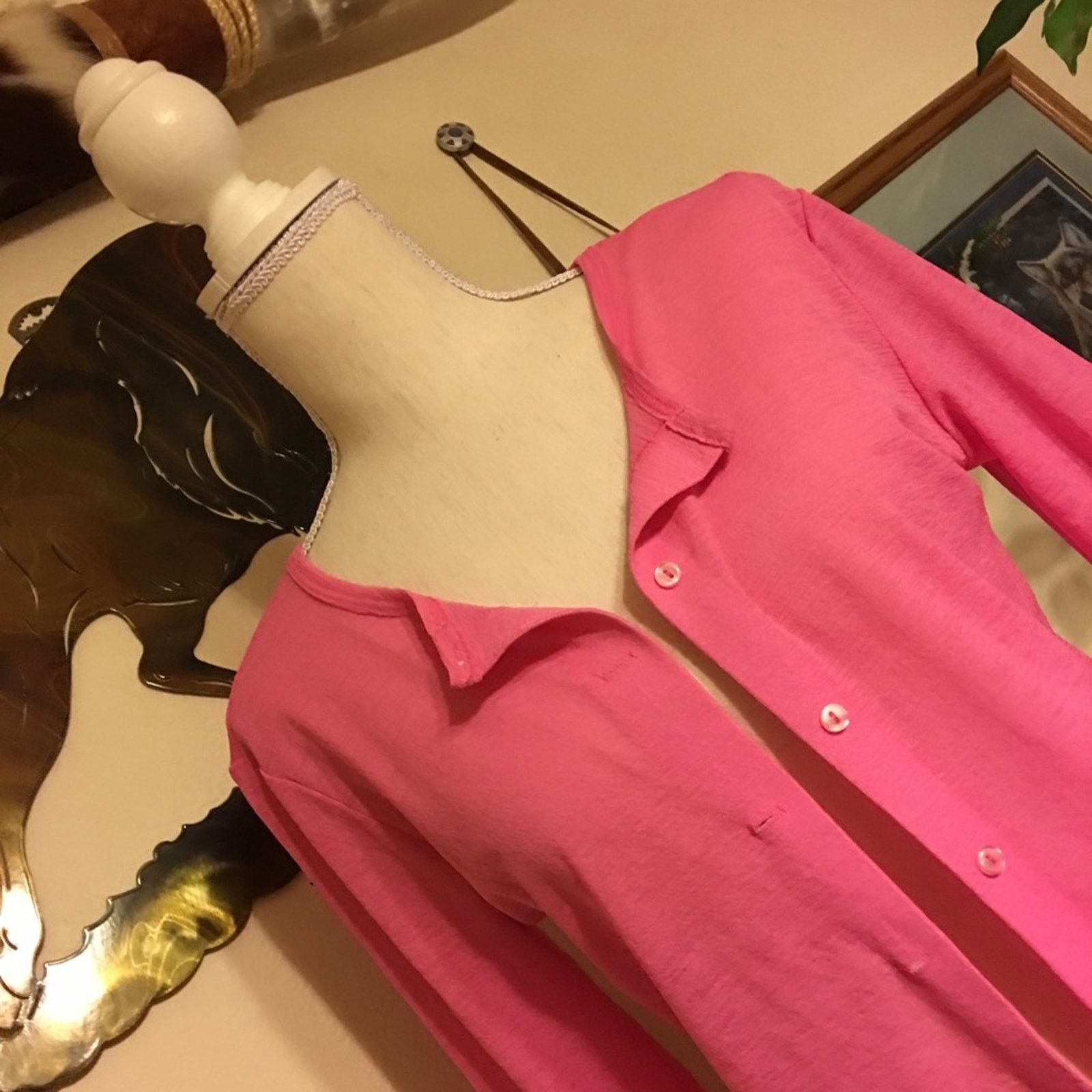 Other Windsor pink button front top sheer shirt M Size M / US 6-8 / IT 42-44 - 2 Thumbnail