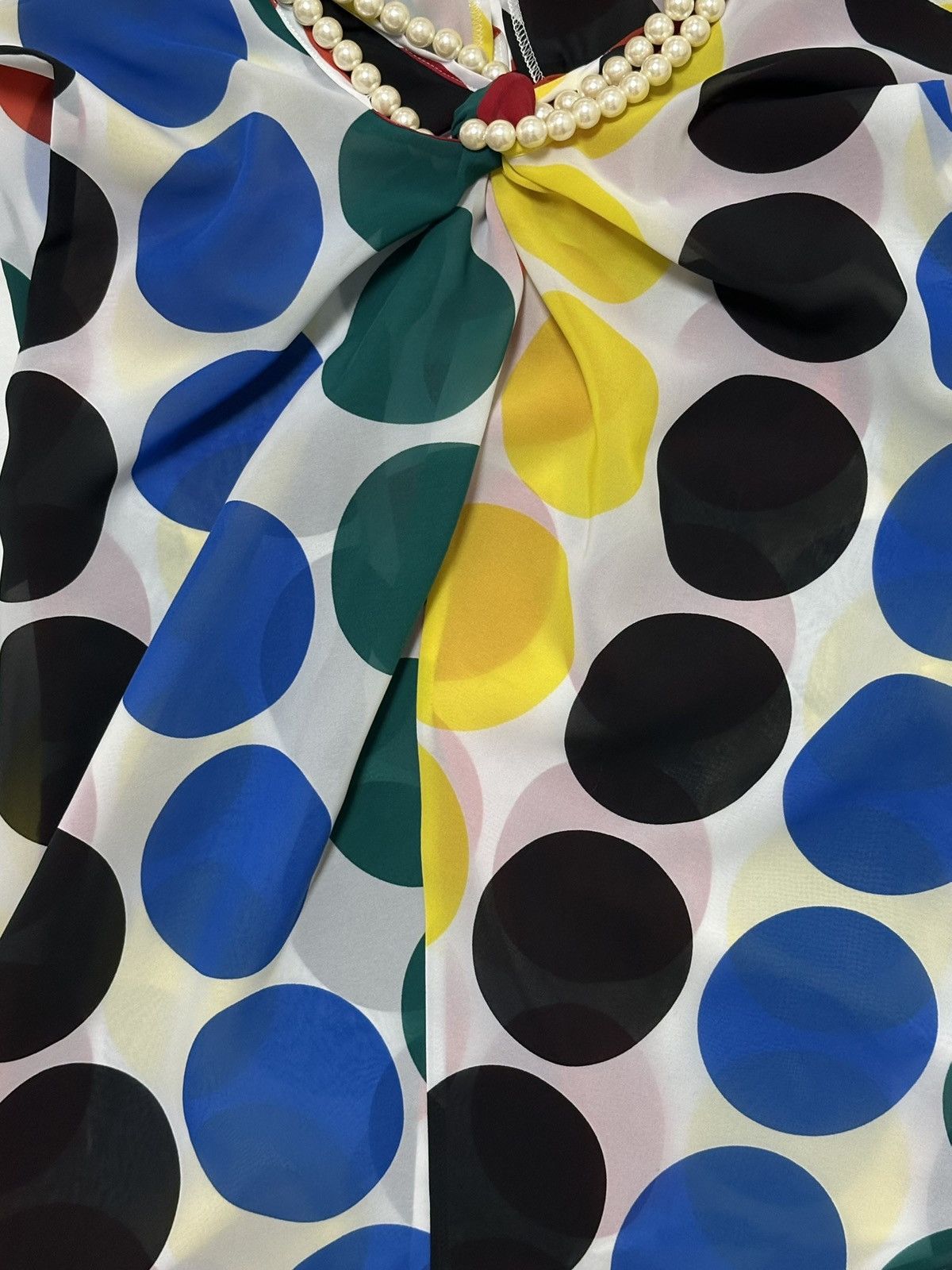 Junya Watanabe JUNYA WATANABE S/S 2001 Pearl Embellished Polka Dot Top Size M / US 6-8 / IT 42-44 - 3 Thumbnail