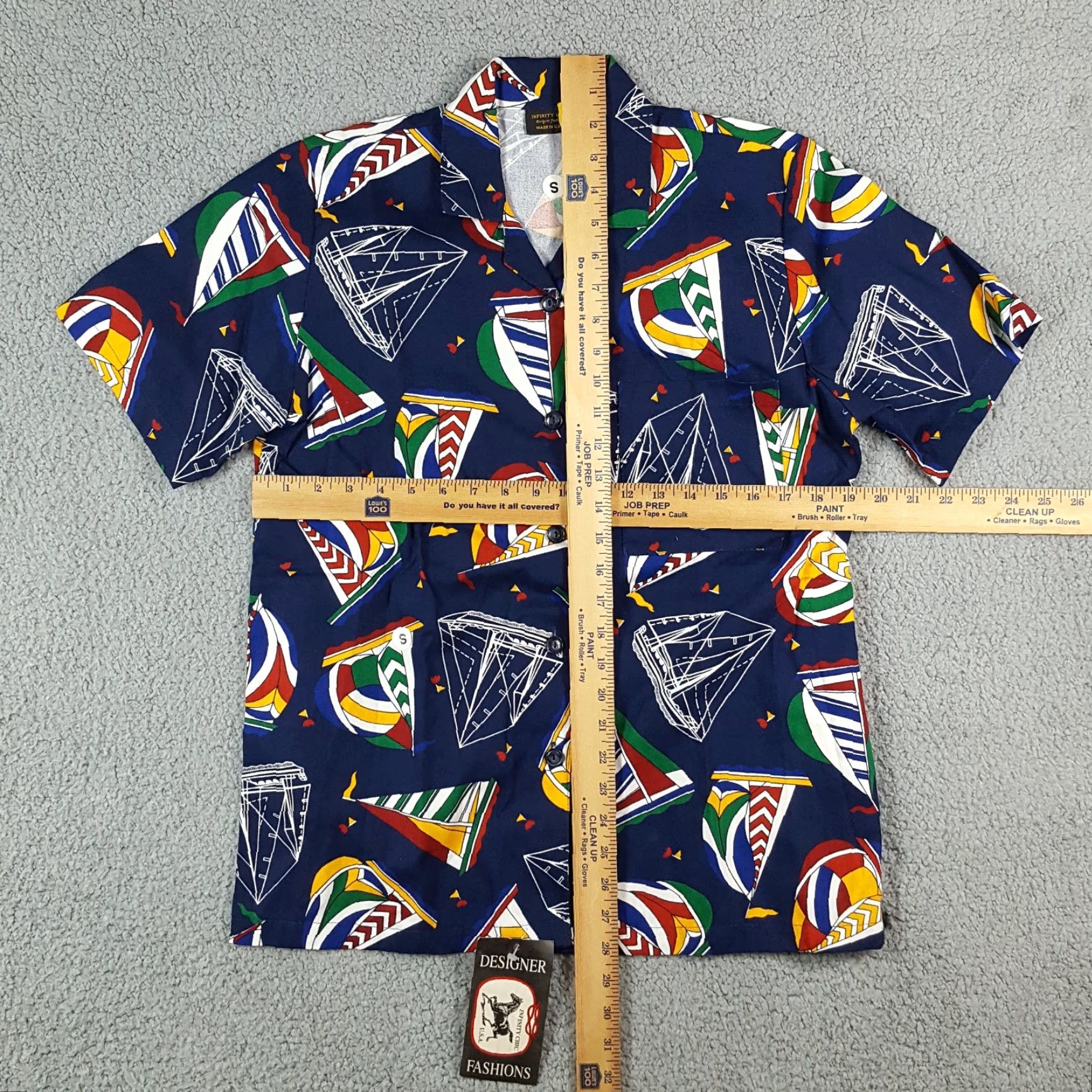Nautica VINTAGE Infinity Chic Nautical Print Short Sleeve Button-Up Shirt S Blue 90s Casual Mens Size US S / EU 44-46 / 1 - 4 Thumbnail
