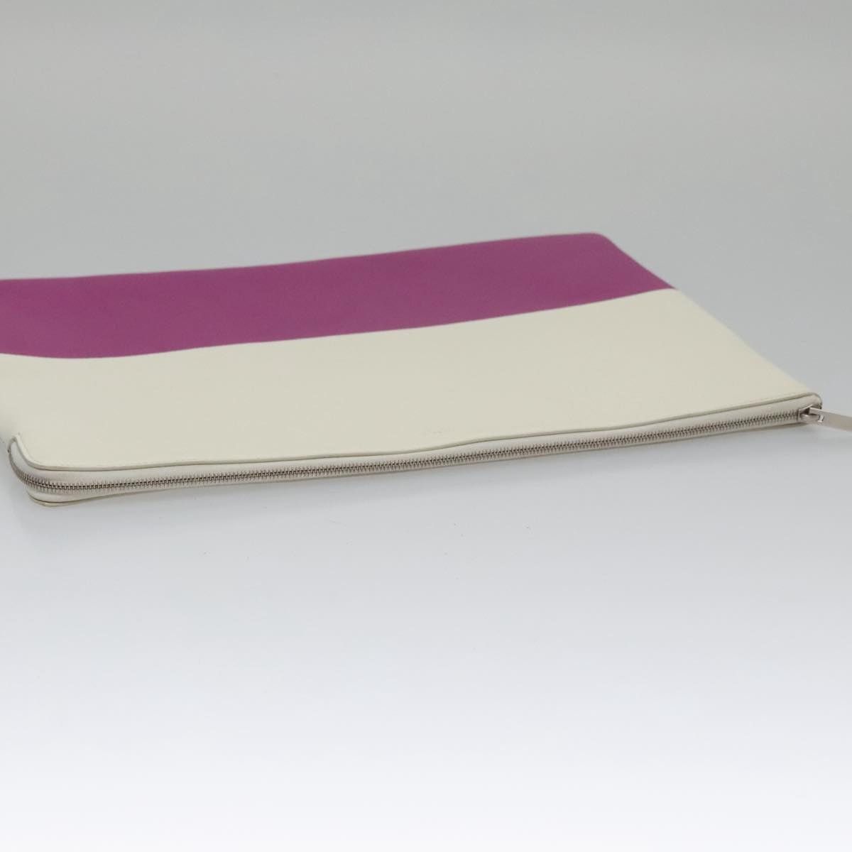 Celine CELINE Clutch Bag Leather Purple White Silver Size ONE SIZE - 5 Thumbnail