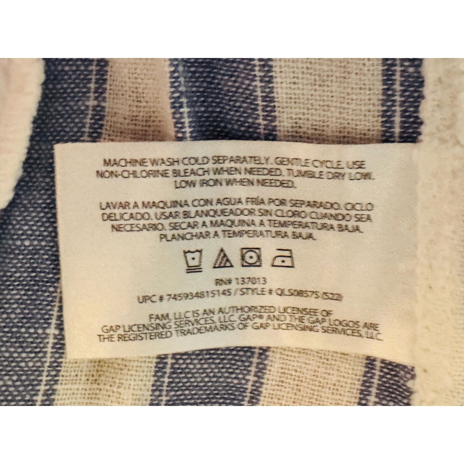 Gap Gap Shorts Womens XL Linen Blend Elastic Waist Blue White Size 36" / US 14 / IT 50 - 9 Thumbnail
