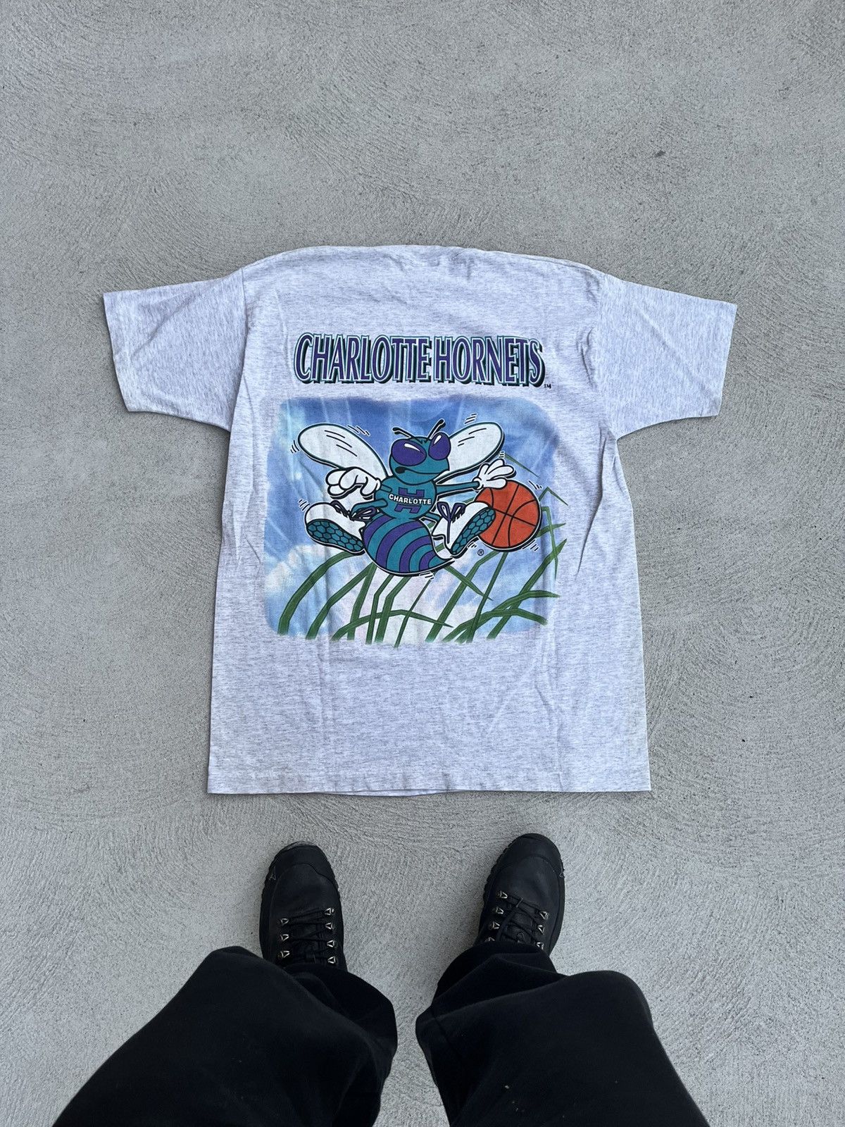 NBA × Salem Sportswear × Vintage Super Rare 90s Charlotte Hornets tee Size US XL / EU 56 / 4 - 3 Thumbnail