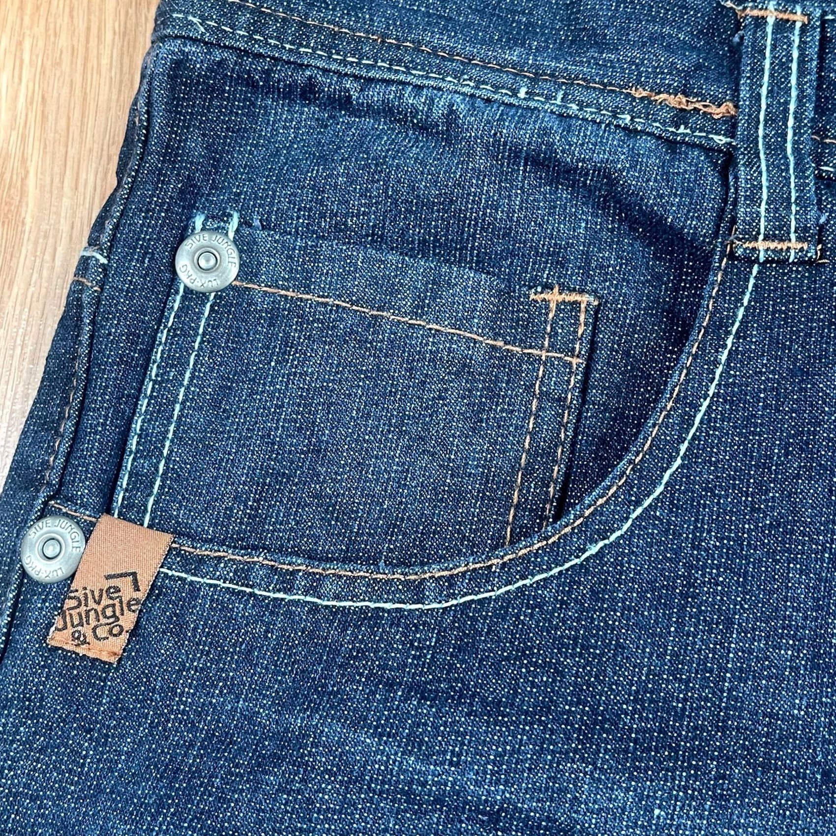 Denime 5ive Jungle & Co. Jeans Men’s Size 38Wx32L Straight Leg Blue Wash Denim Long Size US 38 / EU 54 - 3 Thumbnail