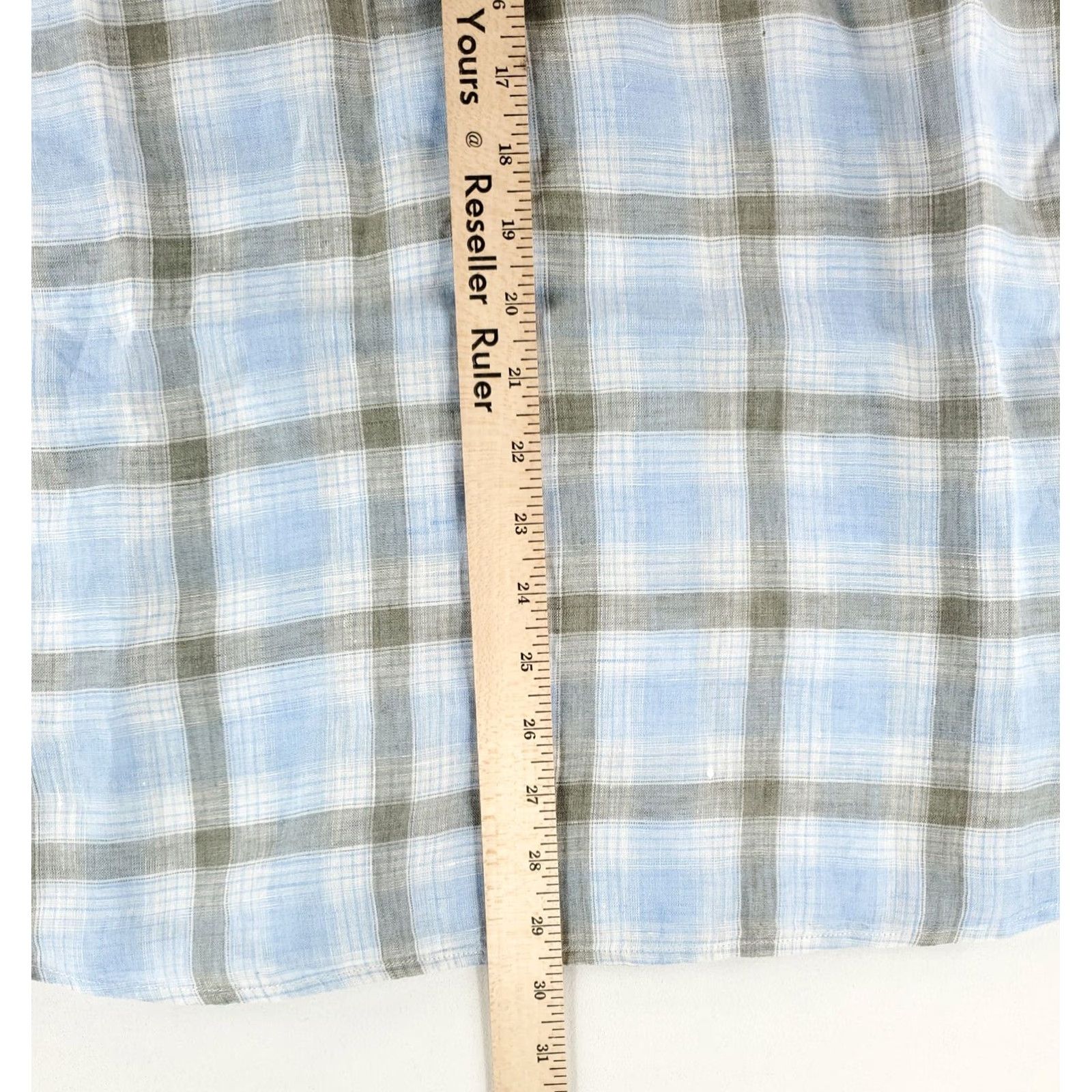Peter Millar Peter Millar Shirt L Mens 100% Linen Long Sleeve Plaid Blue Gray Multicolor Size US L / EU 52-54 / 3 - 6 Thumbnail